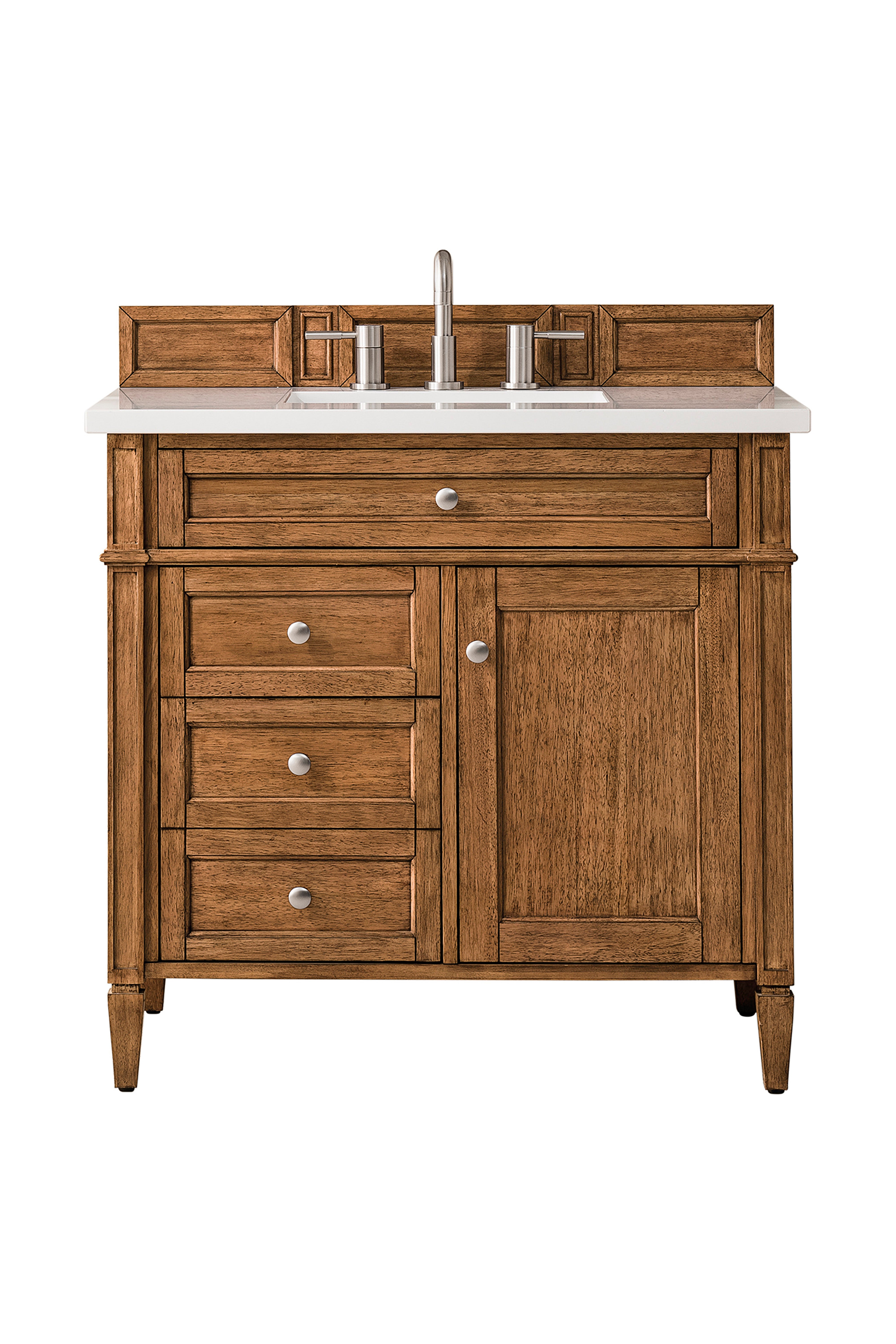 James Martin Brittany 36" Single Vanity in Saddle Brown with 3cm Countertop