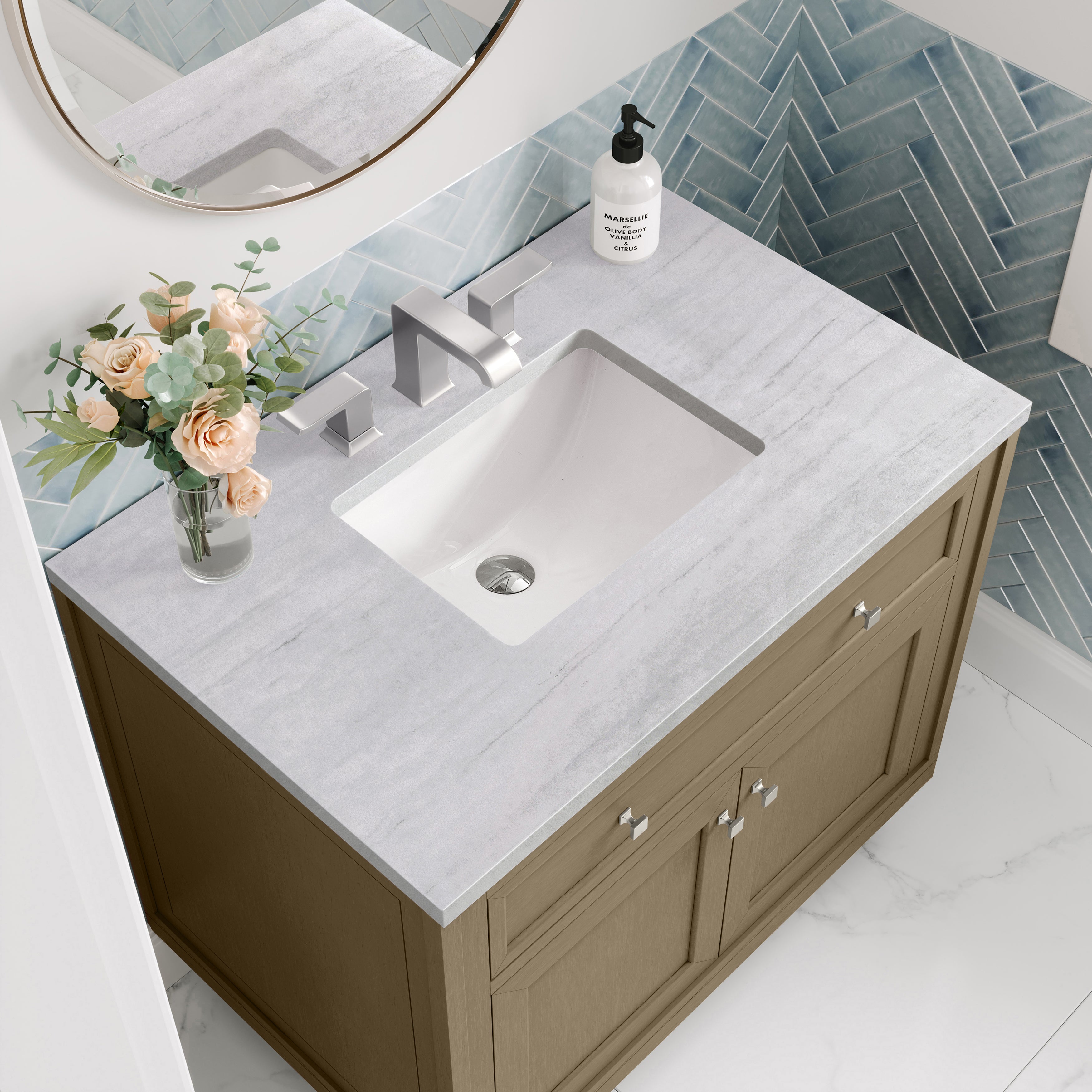 James Martin Chicago 36" Single Vanity in Walnut Whisper with 3cm Countertop