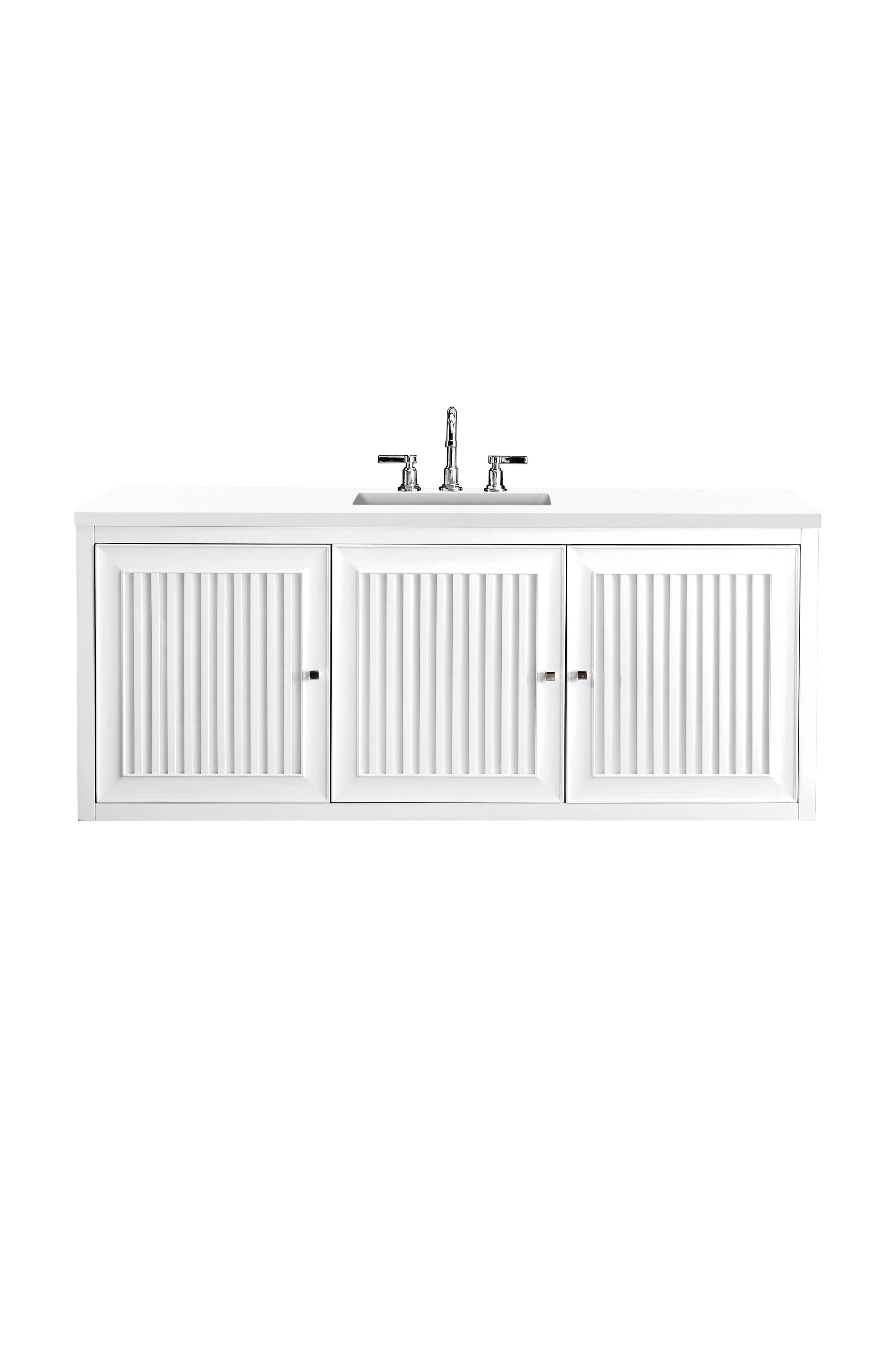 James Martin Athens 60" Single Vanity in Glossy White with 3cm Countertop