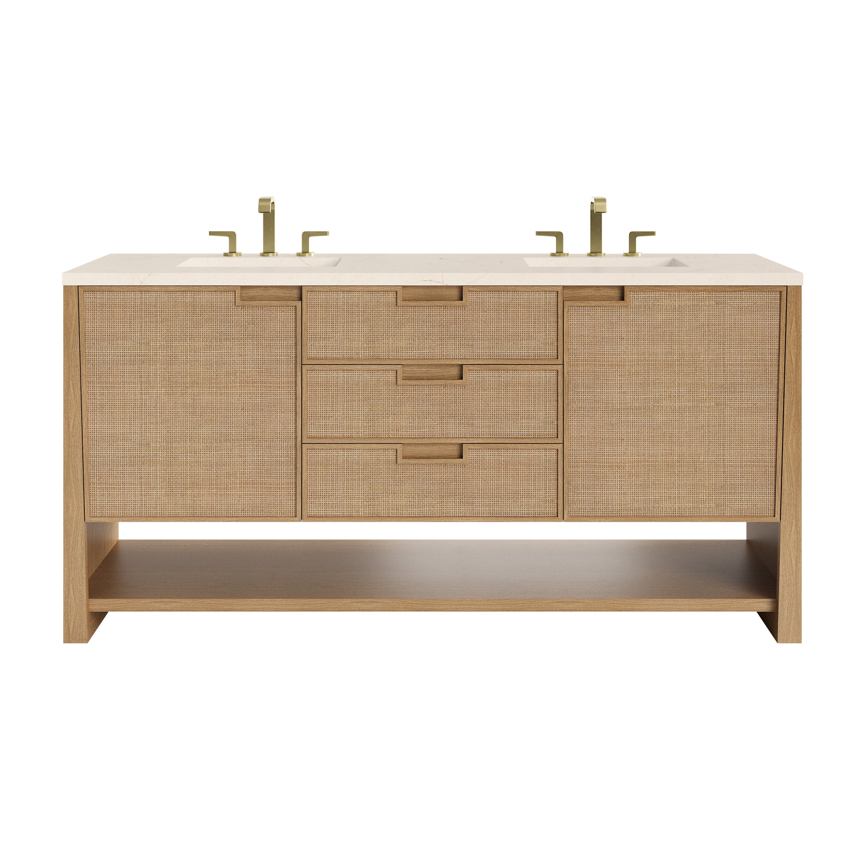 James Martin Solene 72" Double Vanity in Seaside Oak with 3cm Countertop