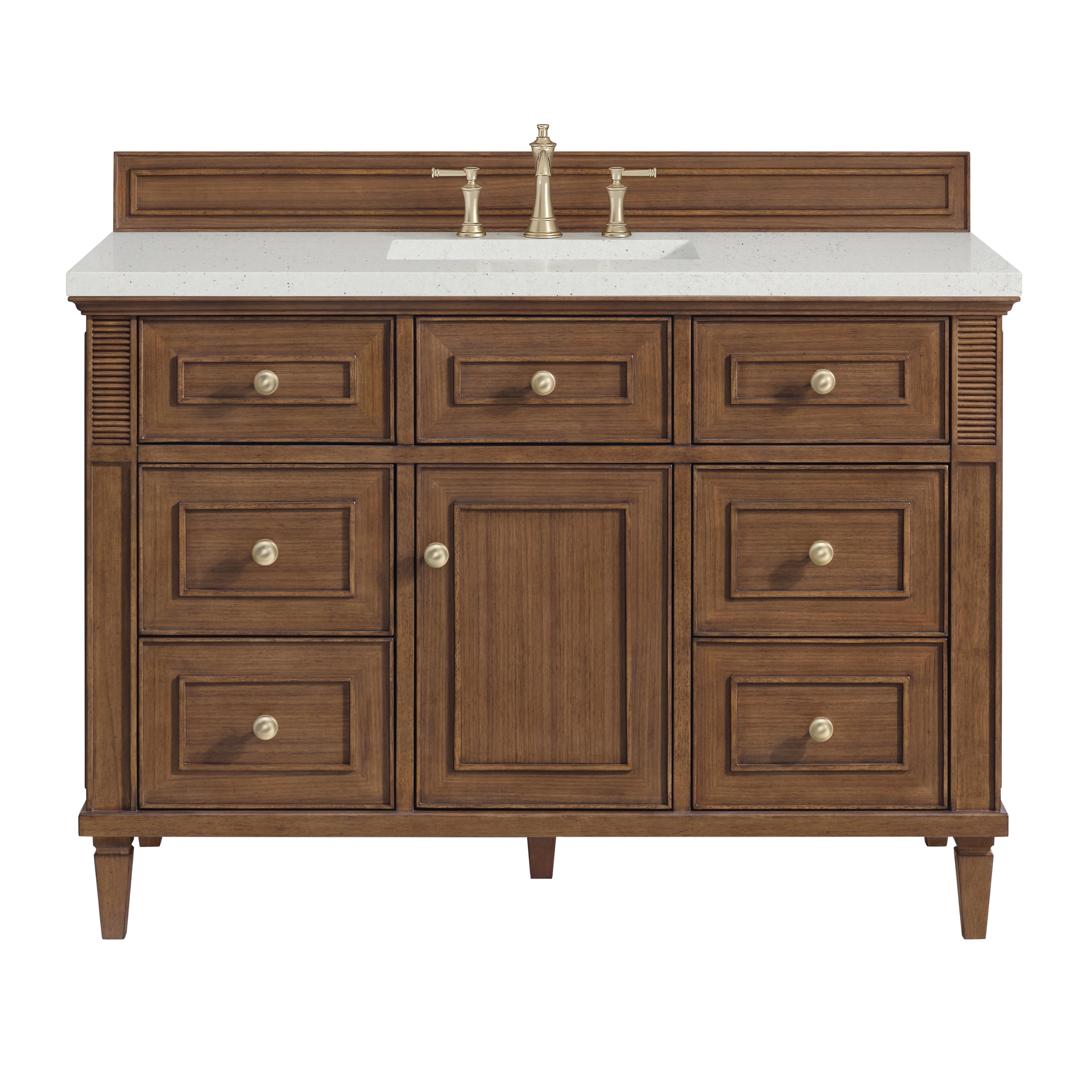 James Martin Lorelai 48" Single Vanity in Mid-Century Walnut with 3cm Countertop