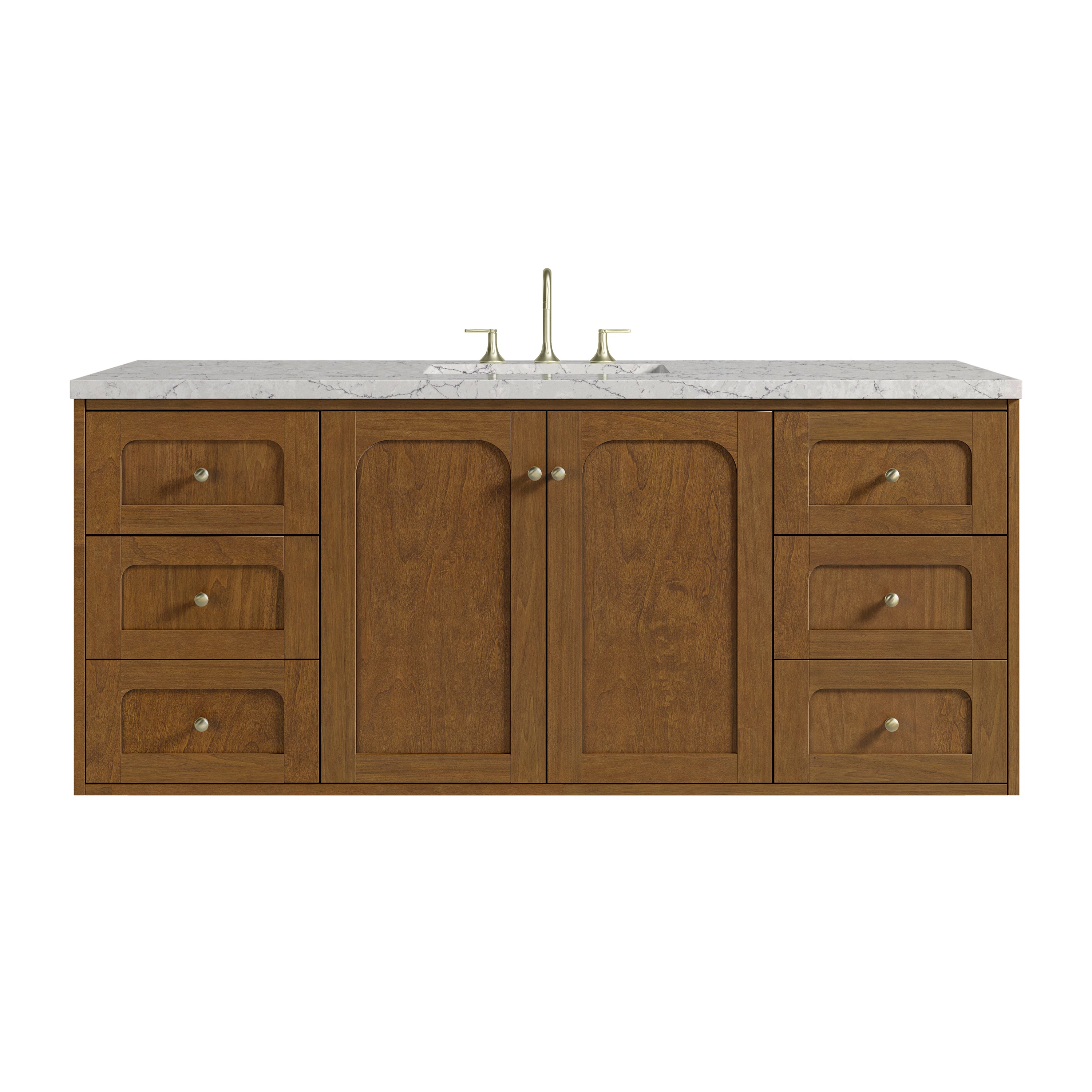James Martin Laurent 60" Single Vanity in Honey Oak with 3cm Countertop and FreePower Wireless Charger