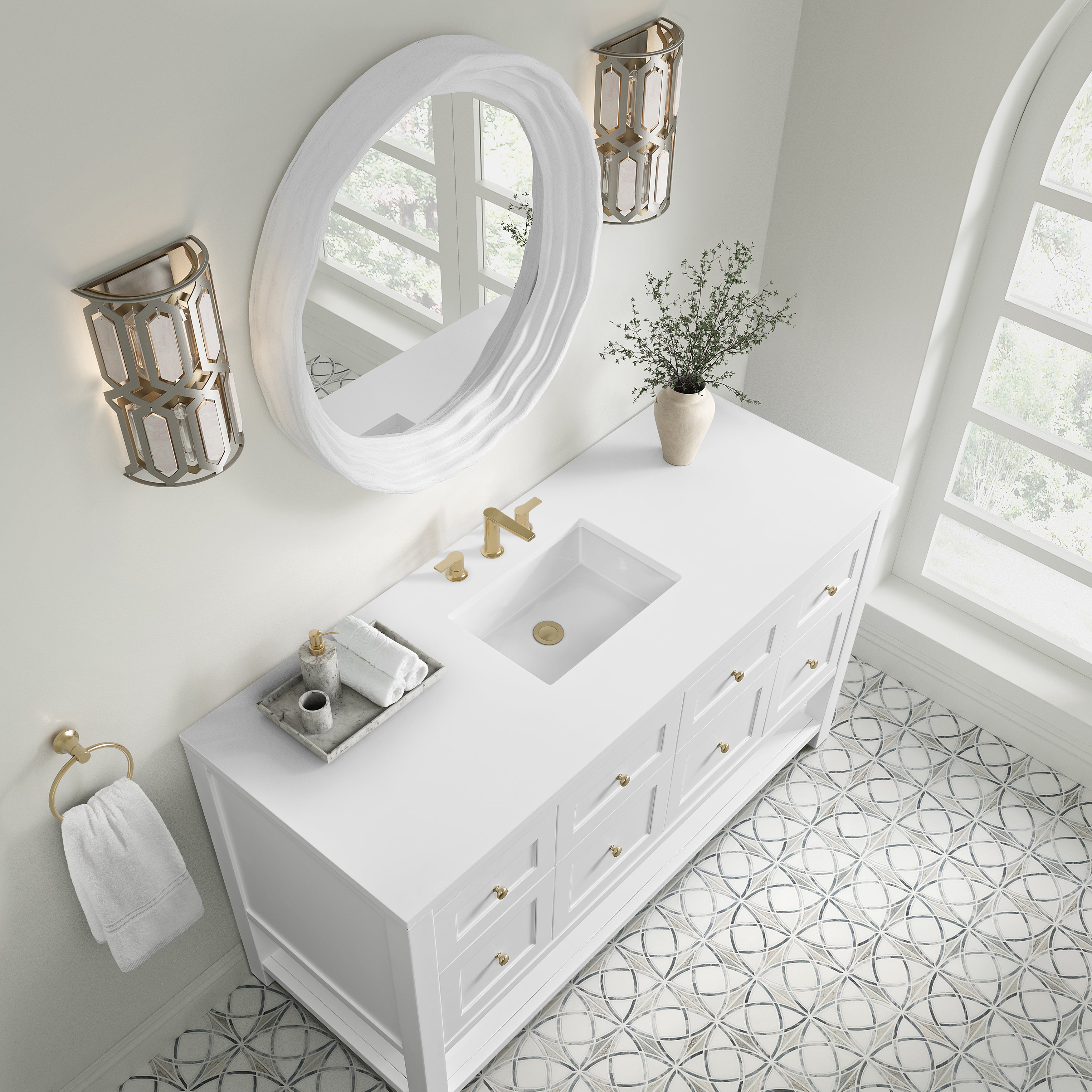 James Martin Breckenridge 60" Single Vanity in Bright White with 3cm Countertop