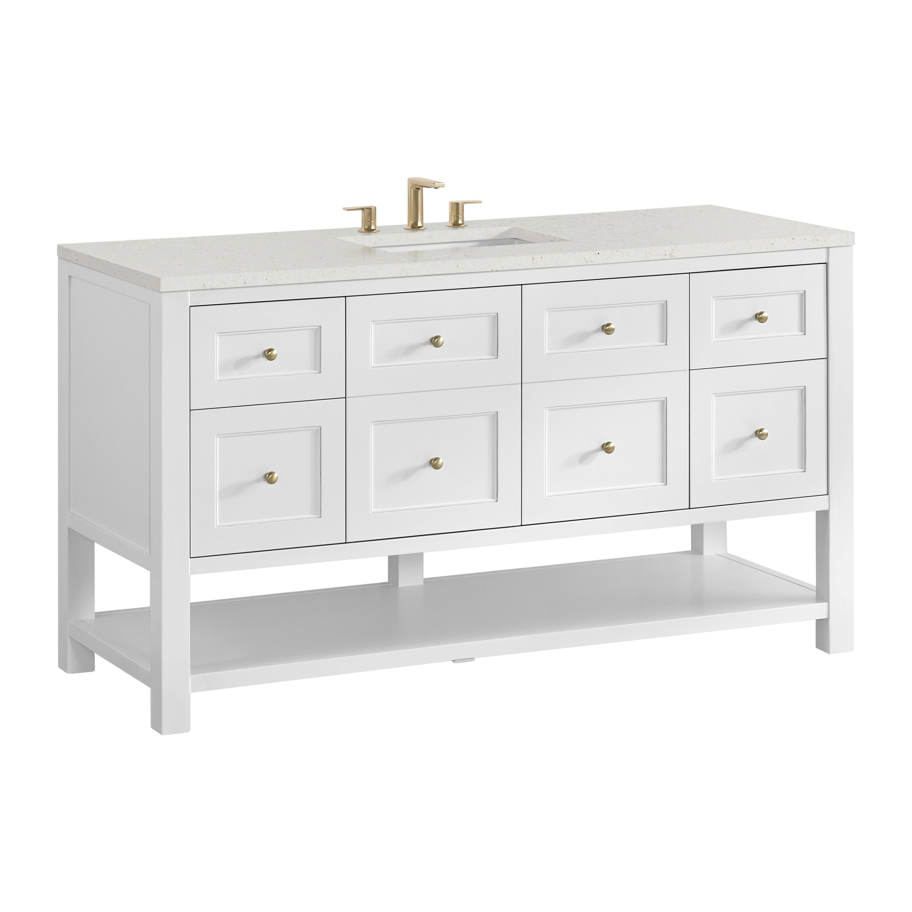 James Martin Breckenridge 60" Single Vanity in Bright White with 3cm Countertop