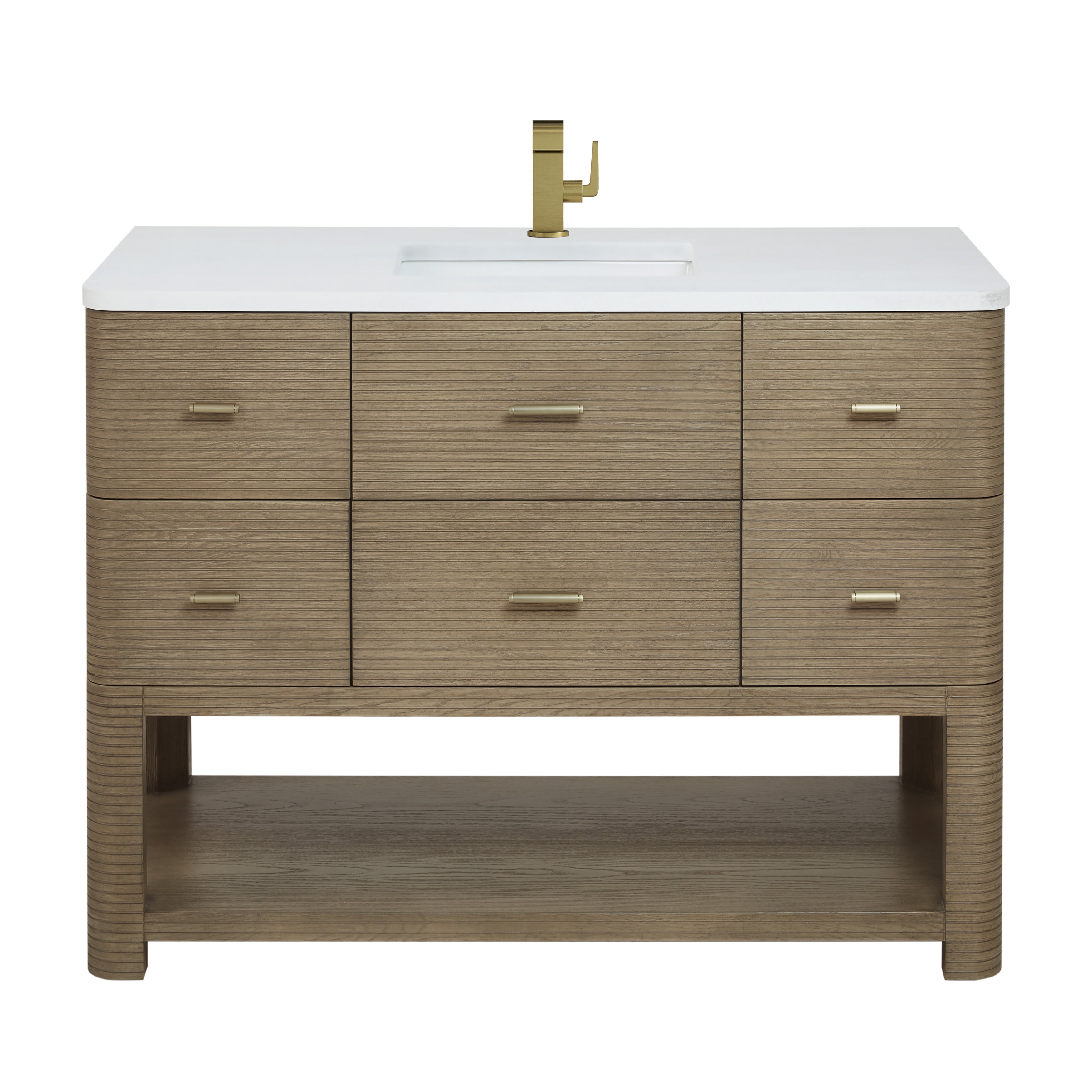 James Martin Lucian 48" Single Vanity in Pebble Oak with 3cm Countertop