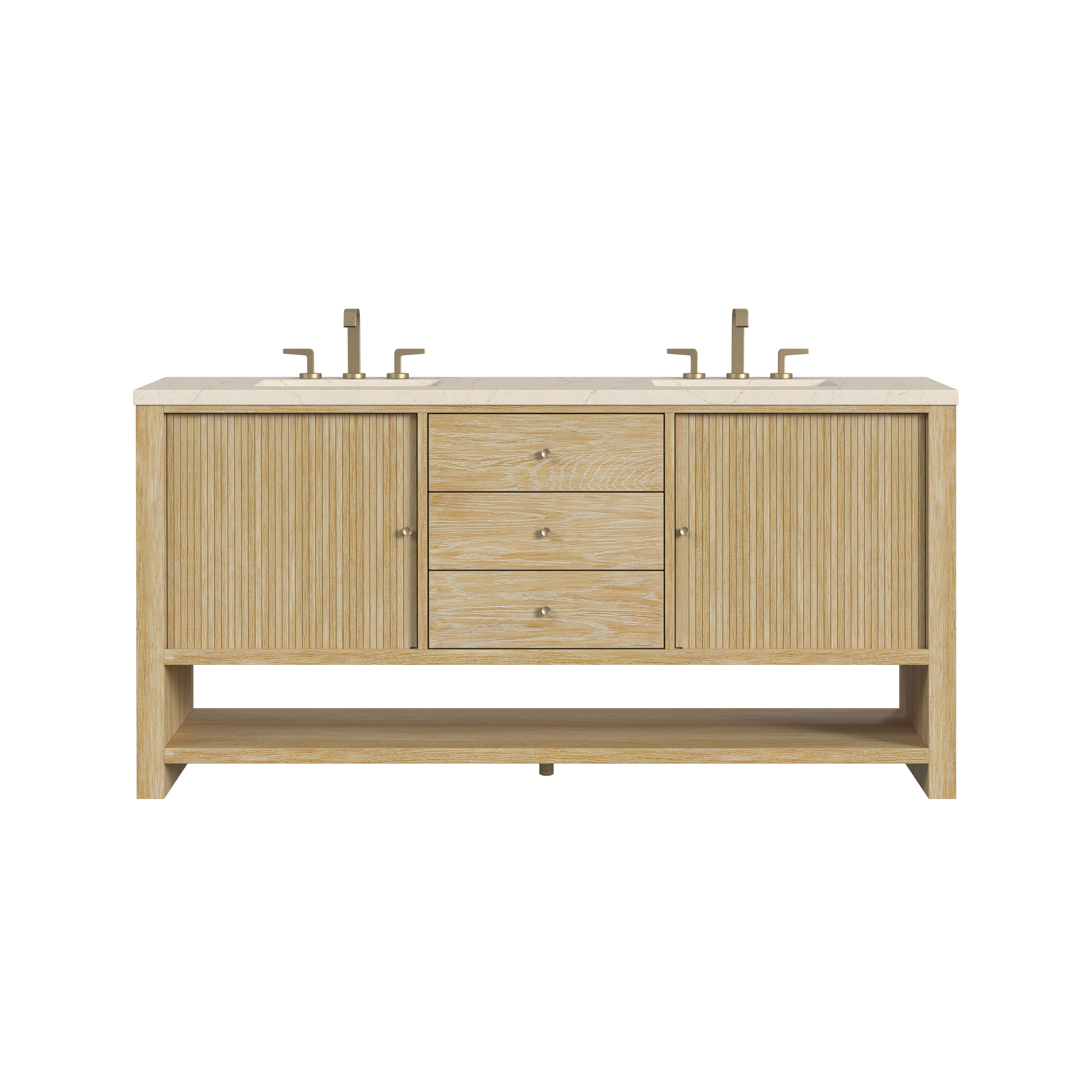 James Martin Marigot 72" Double Vanity in Sunwashed Oak with 3cm Countertop