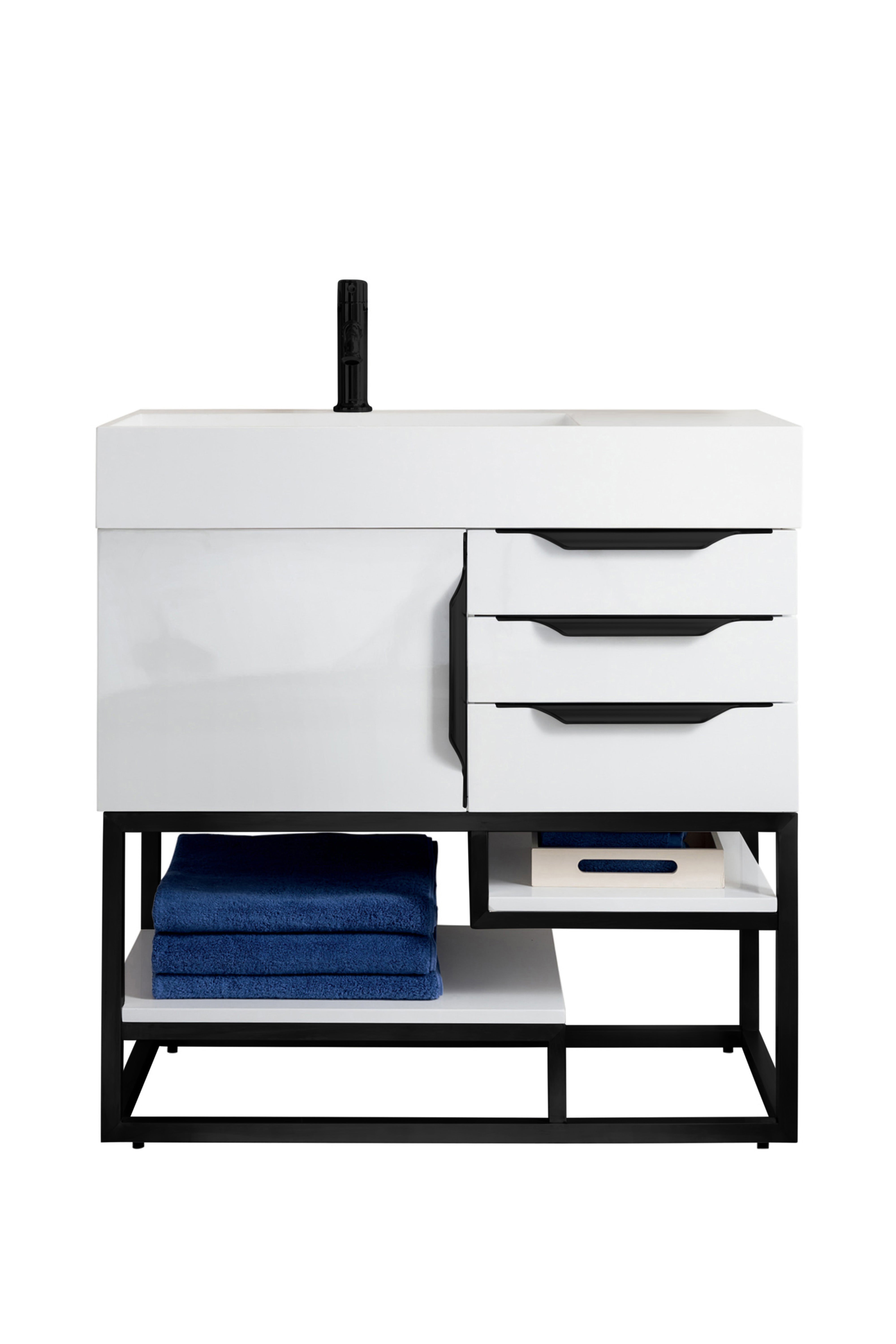 James Martin Columbia 36" Freestanding Single Vanity with Mineral Composite Stone Countertop