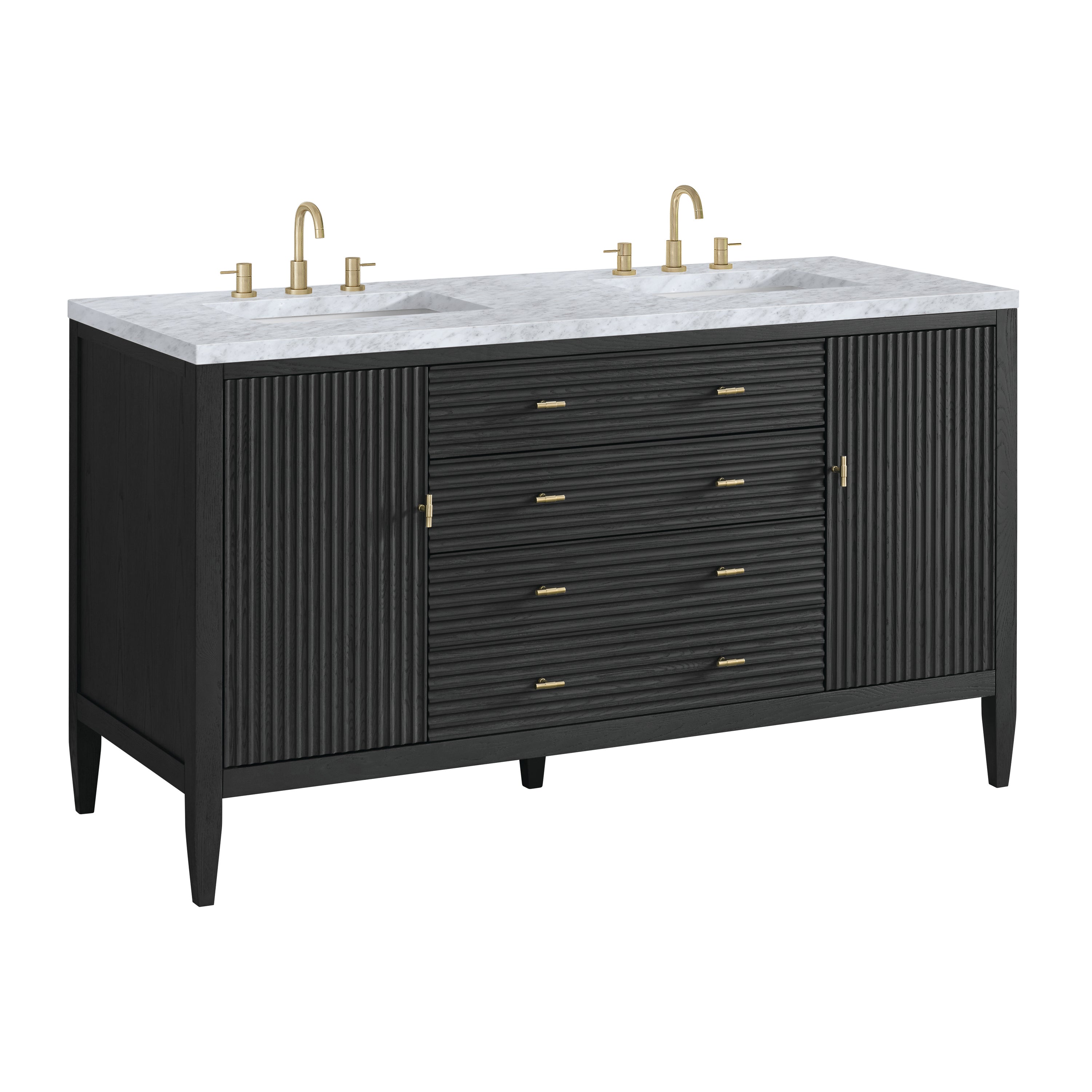James Martin Myrrin 60" Double Vanity in Carbon Oak with 3cm Countertop