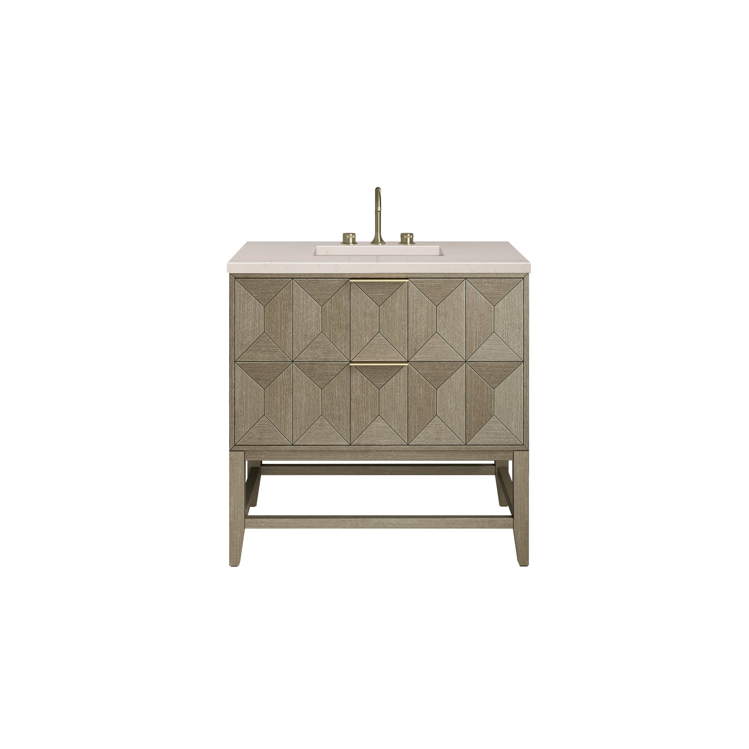 James Martin Emmeline 36" Single Vanity in Pebble Oak with 3cm Countertop