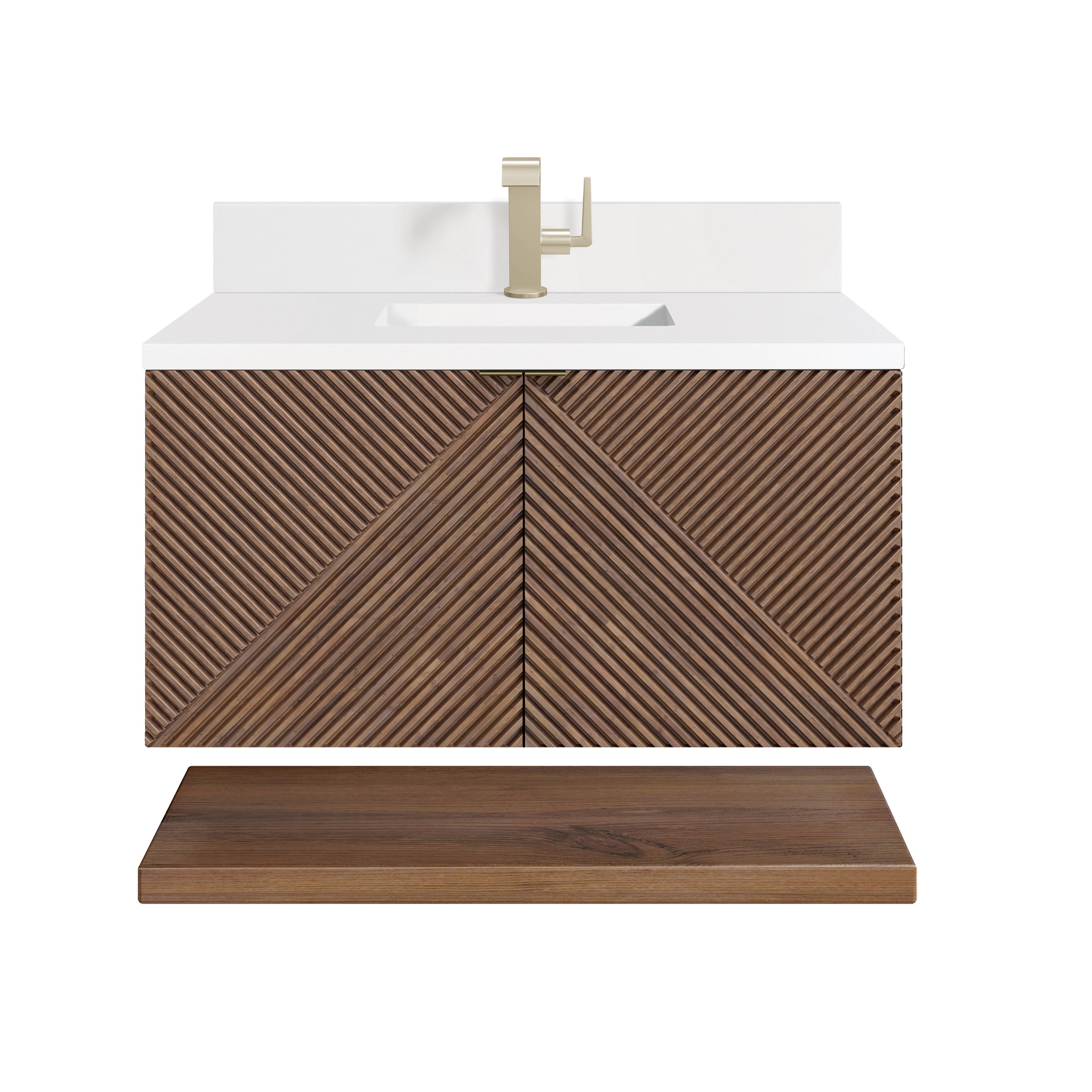James Martin Marcello 36" Single Vanity in Chestnut with 3cm Countertop