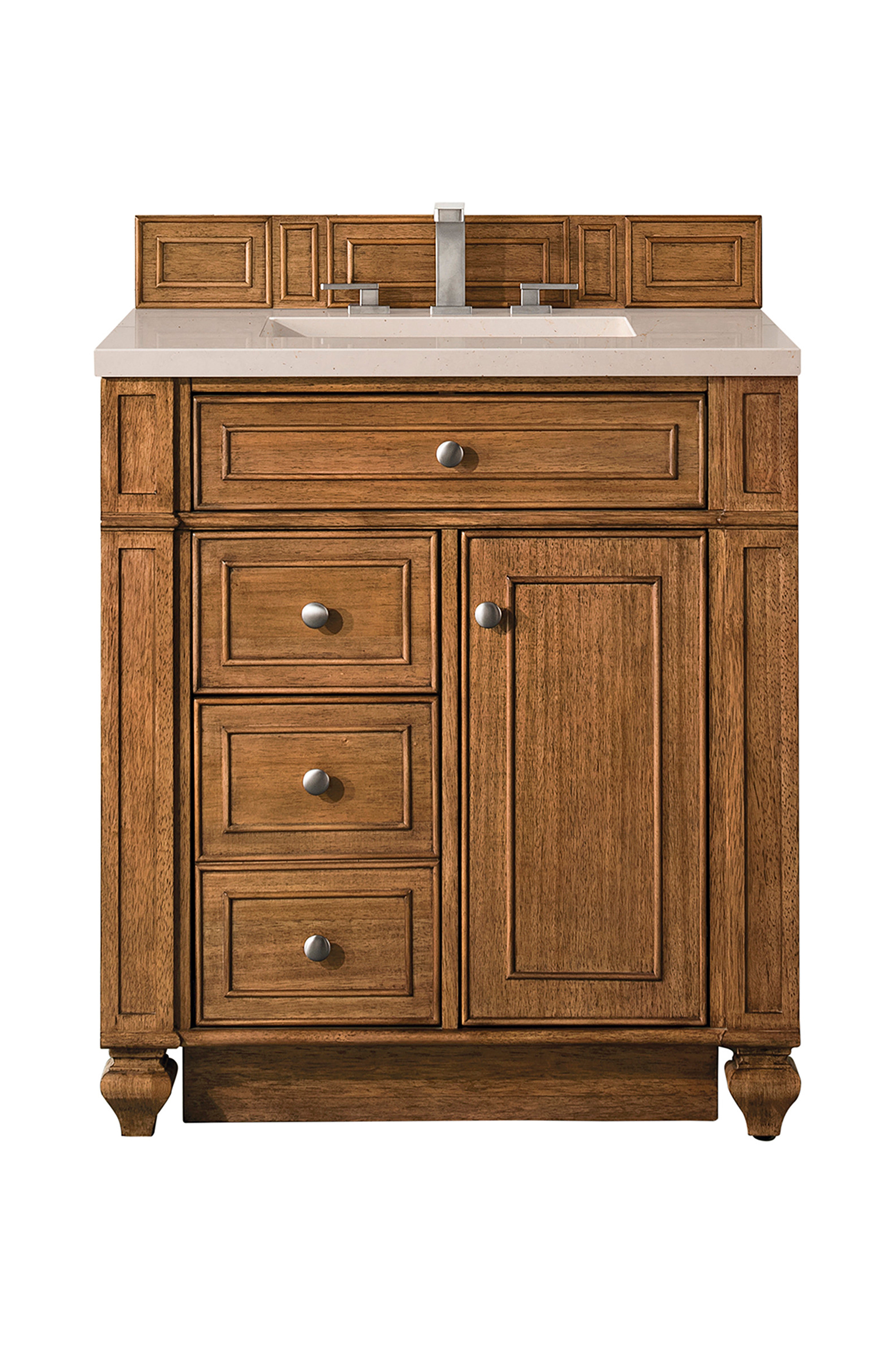 James Martin Bristol 30" Single Vanity in Saddle Brown with 3cm Countertop