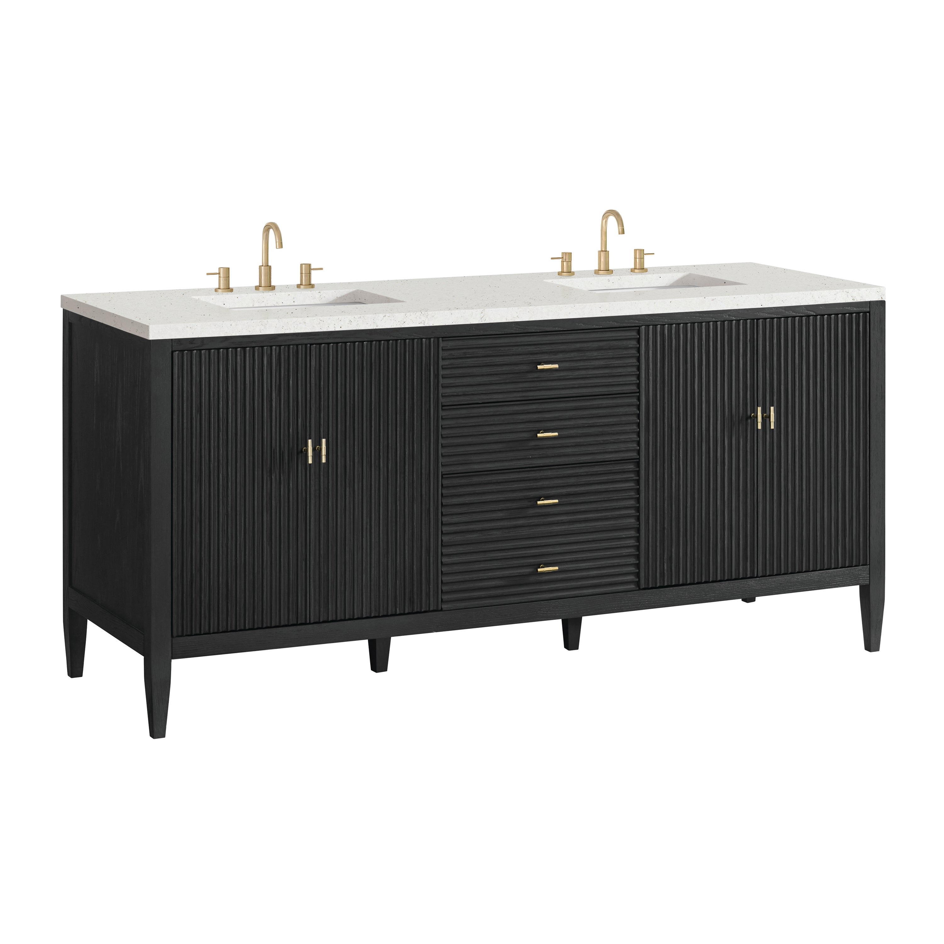 James Martin Myrrin 72" Double Vanity in Carbon Oak with 3cm Countertop