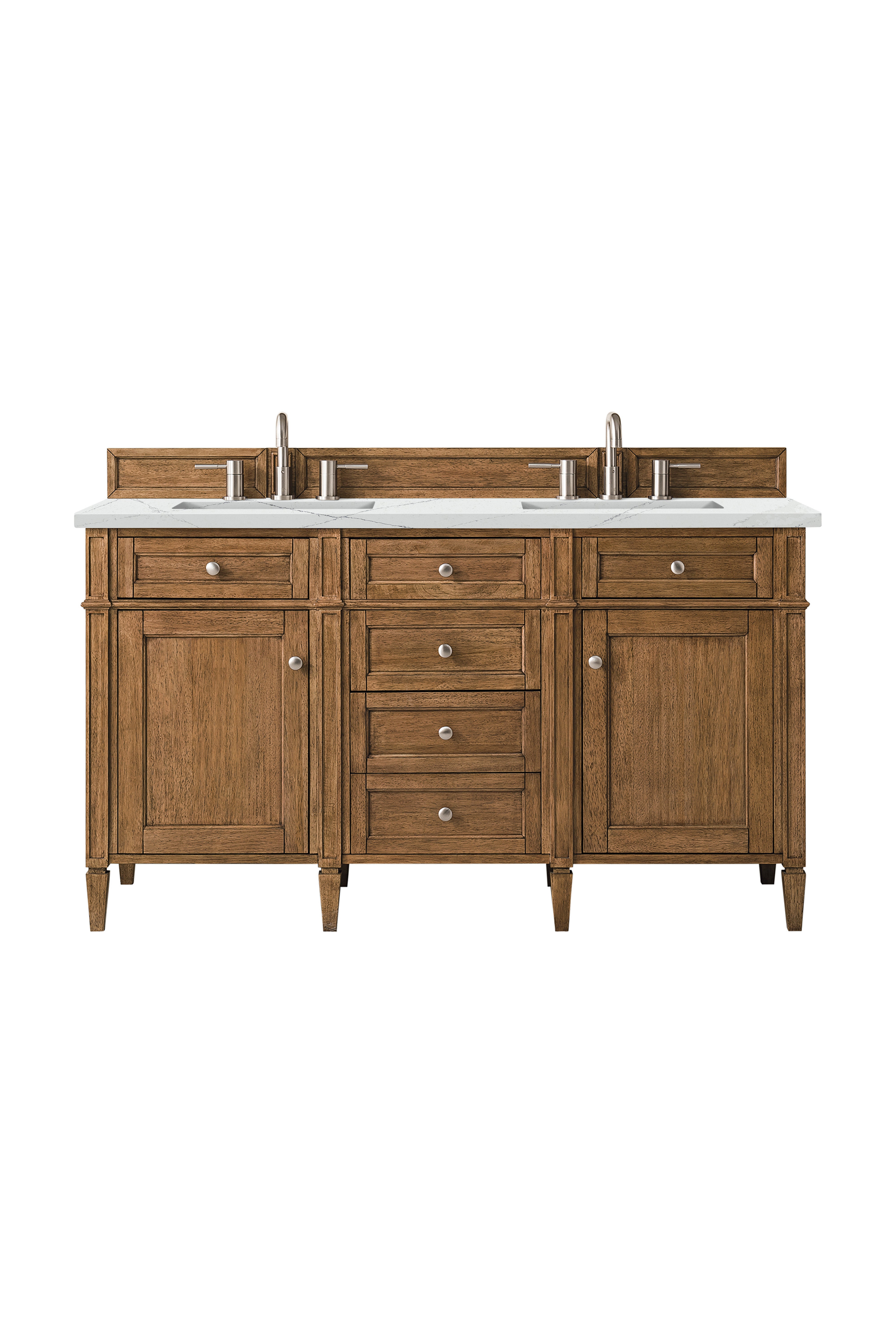 James Martin Brittany 60" Double Vanity in Saddle Brown with 3cm Countertop