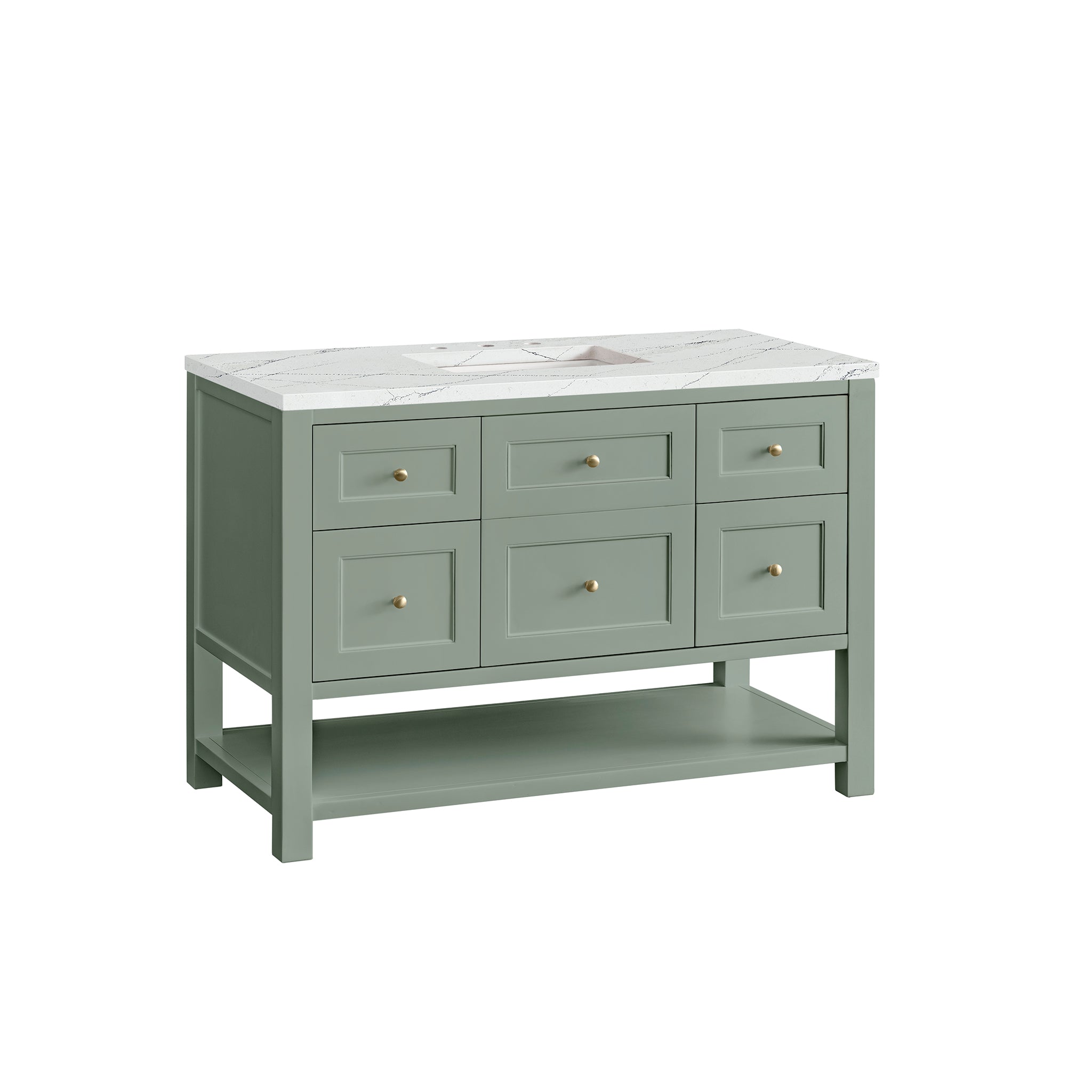 James Martin Breckenridge 48" Single Vanity in Smokey Celadon with 3cm Countertop and FreePower Wireless Charger