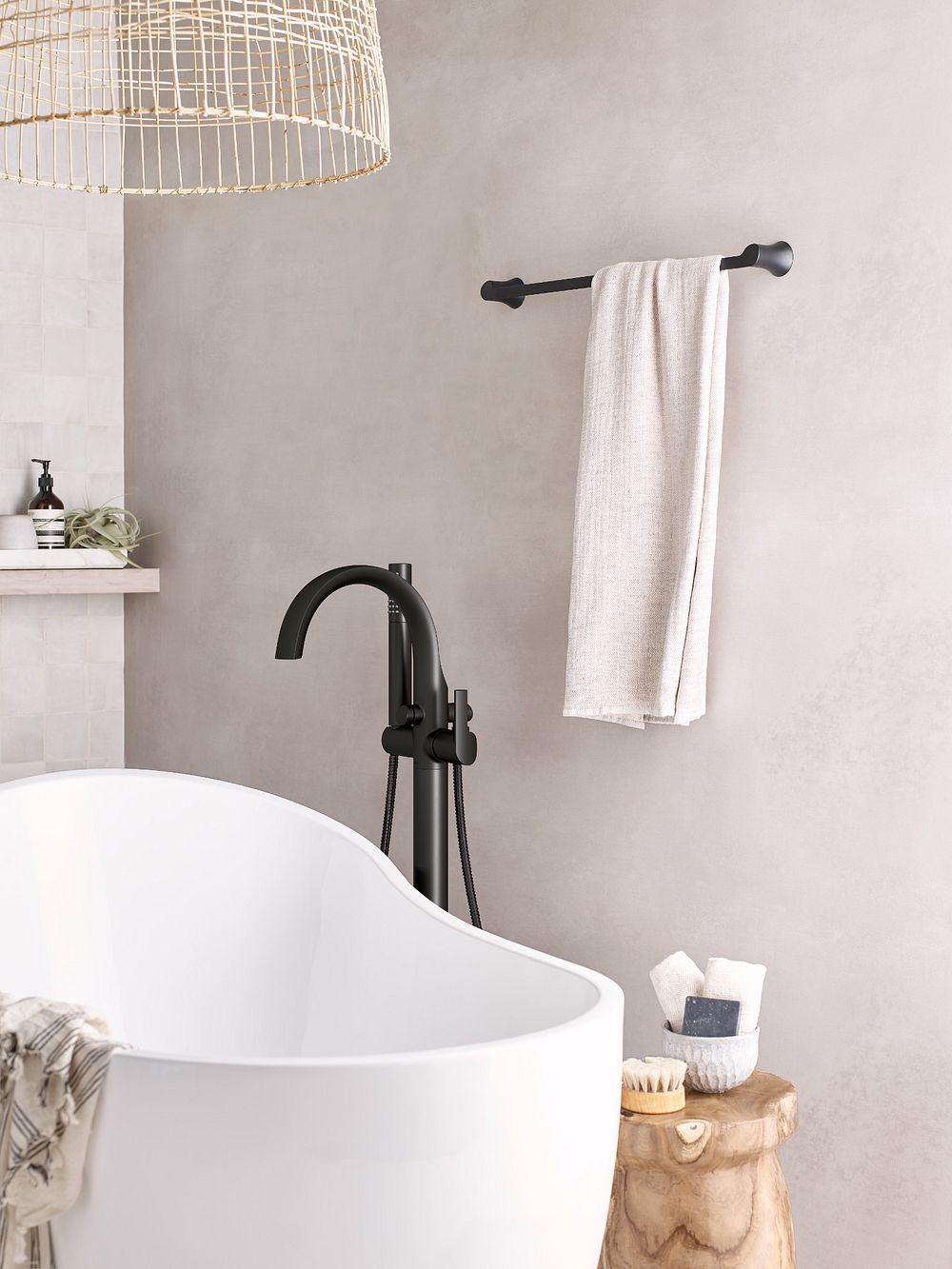 Doux One-Handle Tub Filler including Handheld Shower