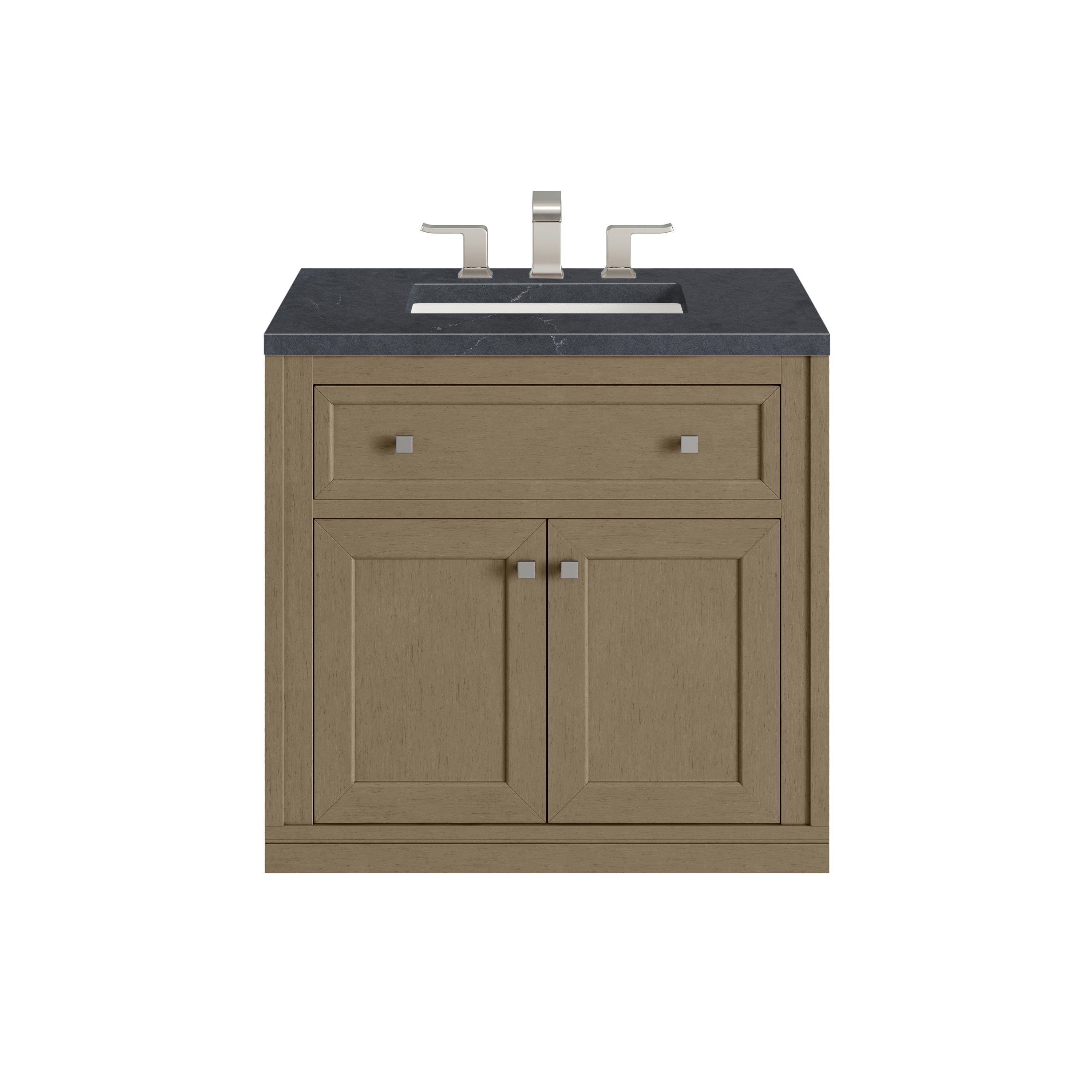 James Martin Chicago 30" Single Vanity in Walnut Whisper with 3cm Countertop