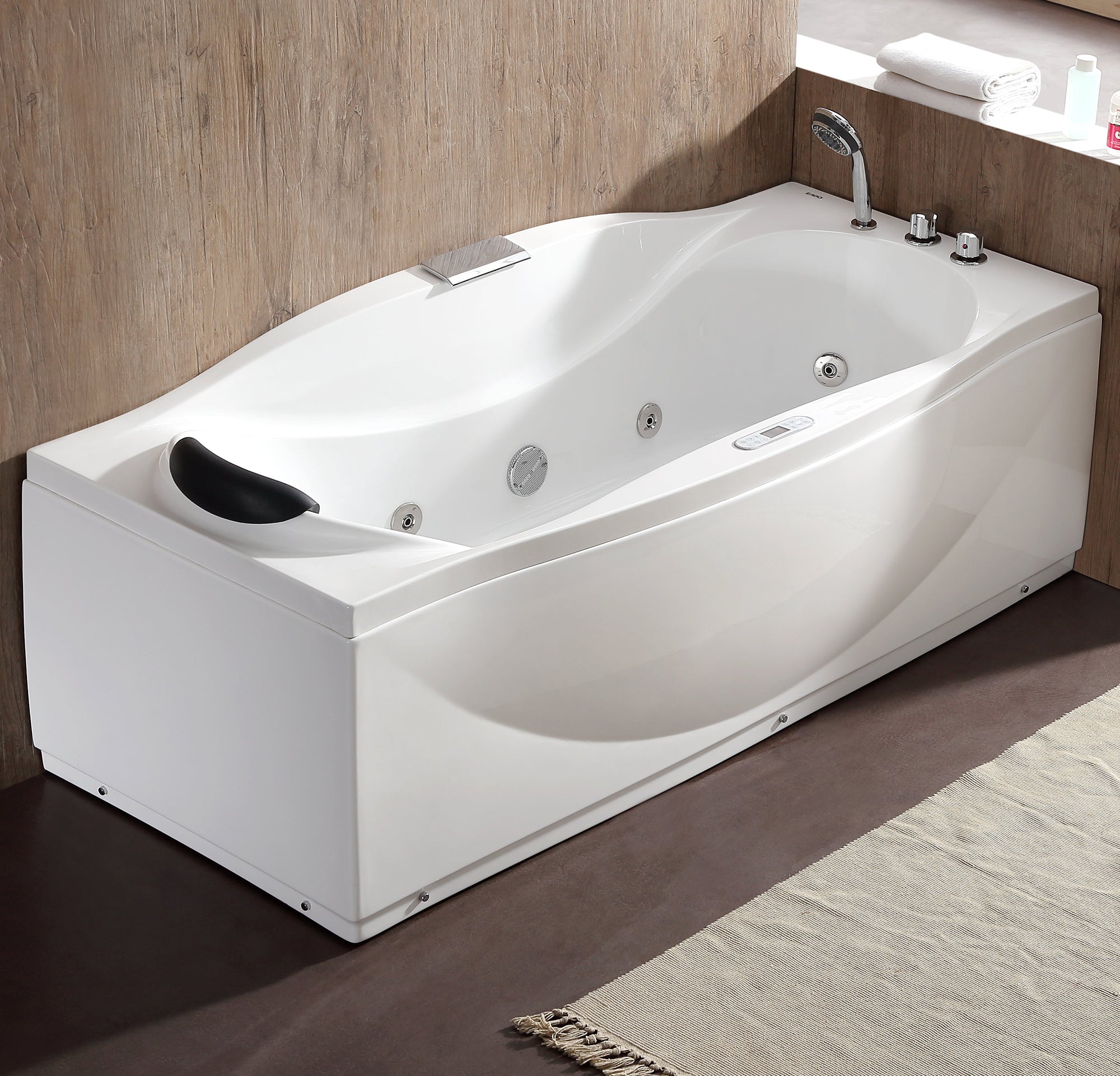 EAGO AM189ETL-R 6′ Acrylic Whirlpool Bathtub with Waterfall & Fixtures