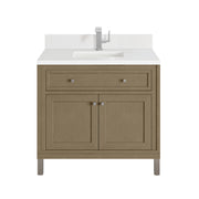 James Martin Chicago 36" Single Vanity in Walnut Whisper with 3cm Countertop