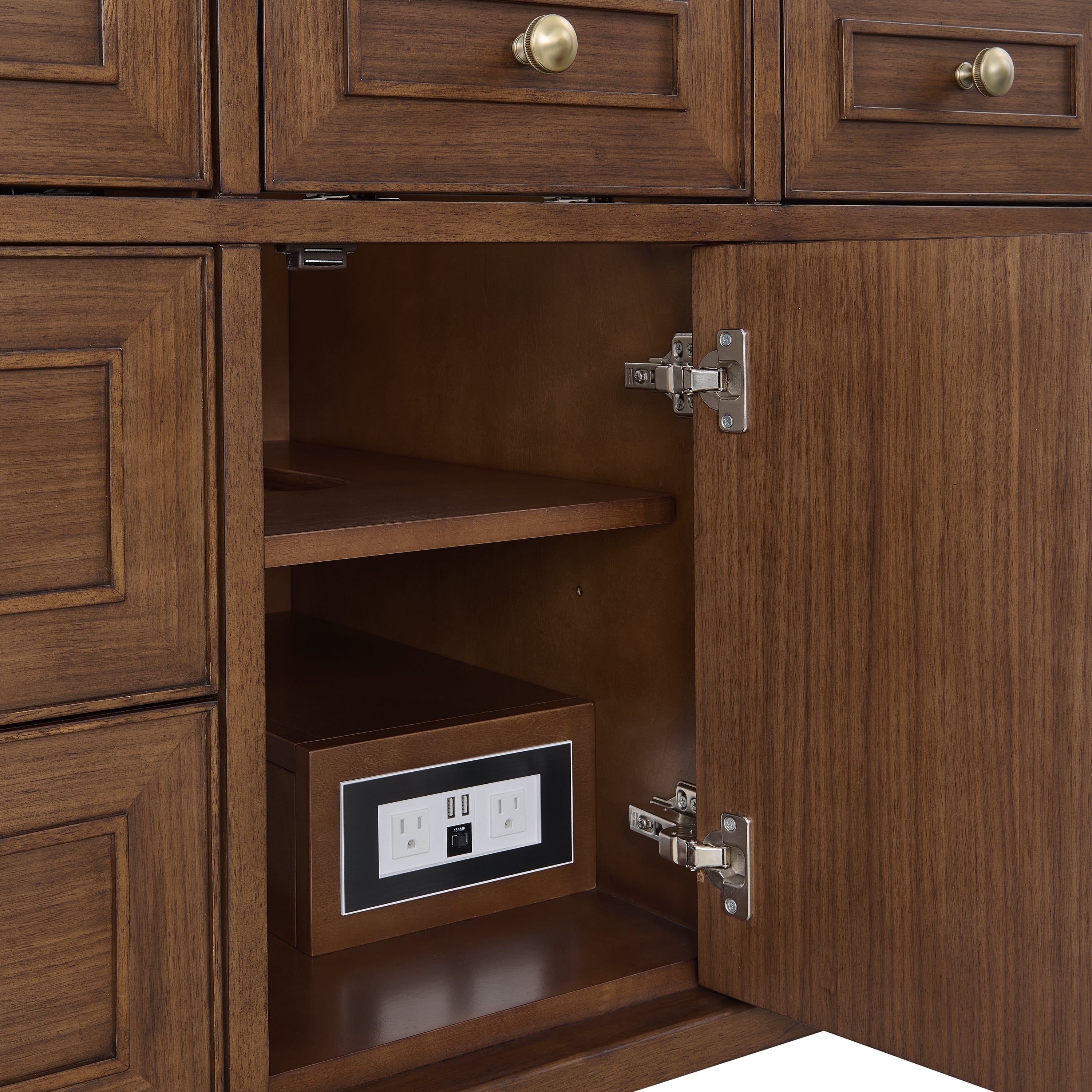 James Martin Lorelai 48" Single Vanity in Mid-Century Walnut with 3cm Countertop