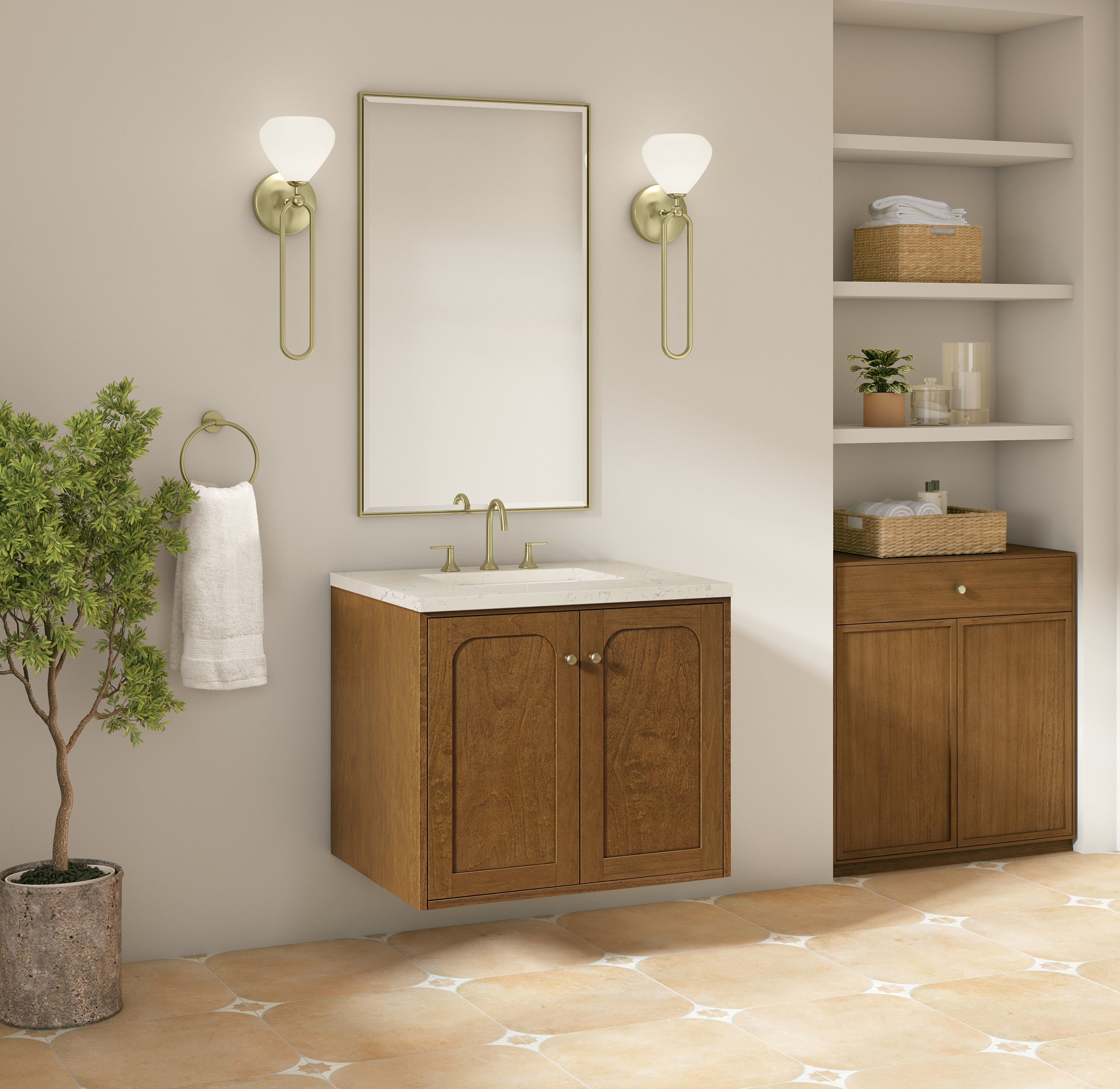 James Martin Laurent 30" Single Vanity in Honey Oak with 3cm Countertop