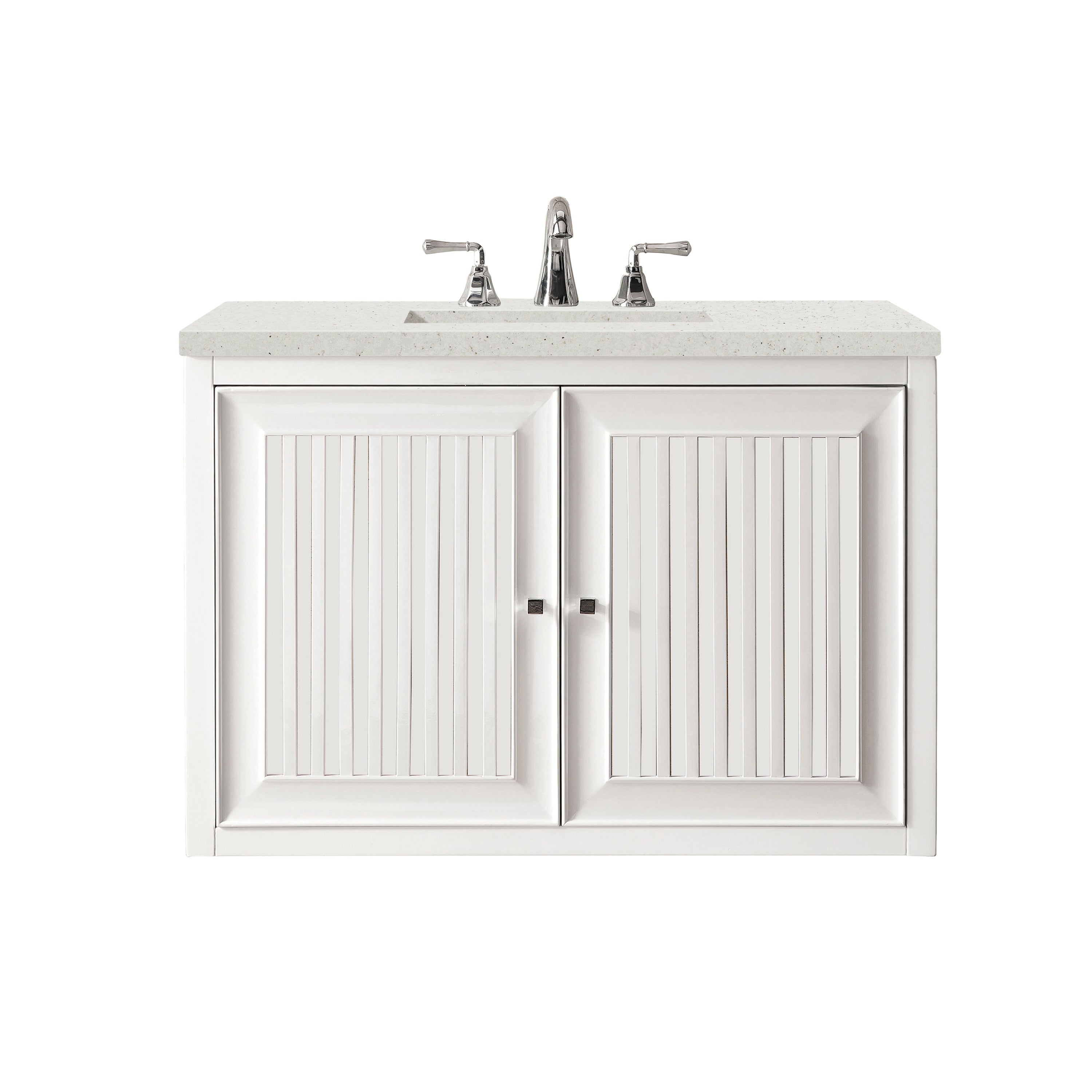 James Martin Athens 30" Single Vanity in Glossy White with 3cm Countertop