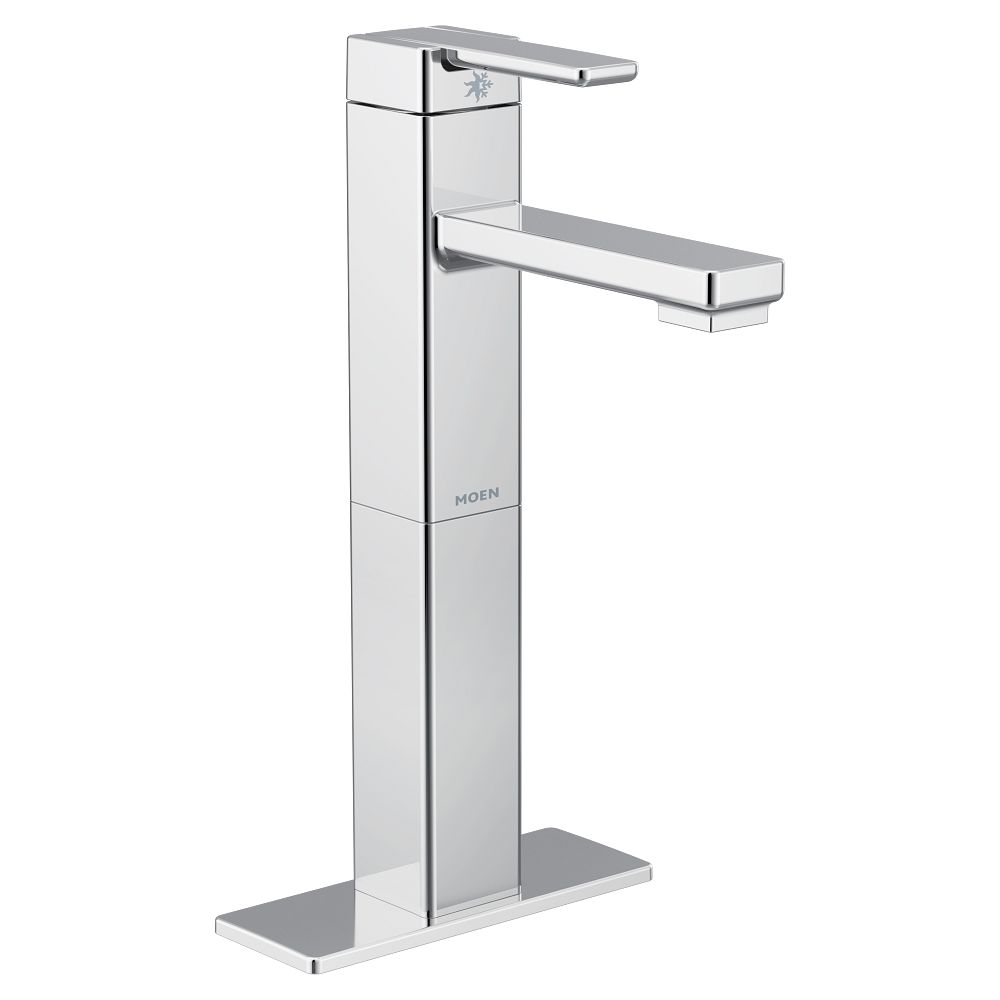 90 Degree One-Handle High Arc Vessel Bathroom Faucet