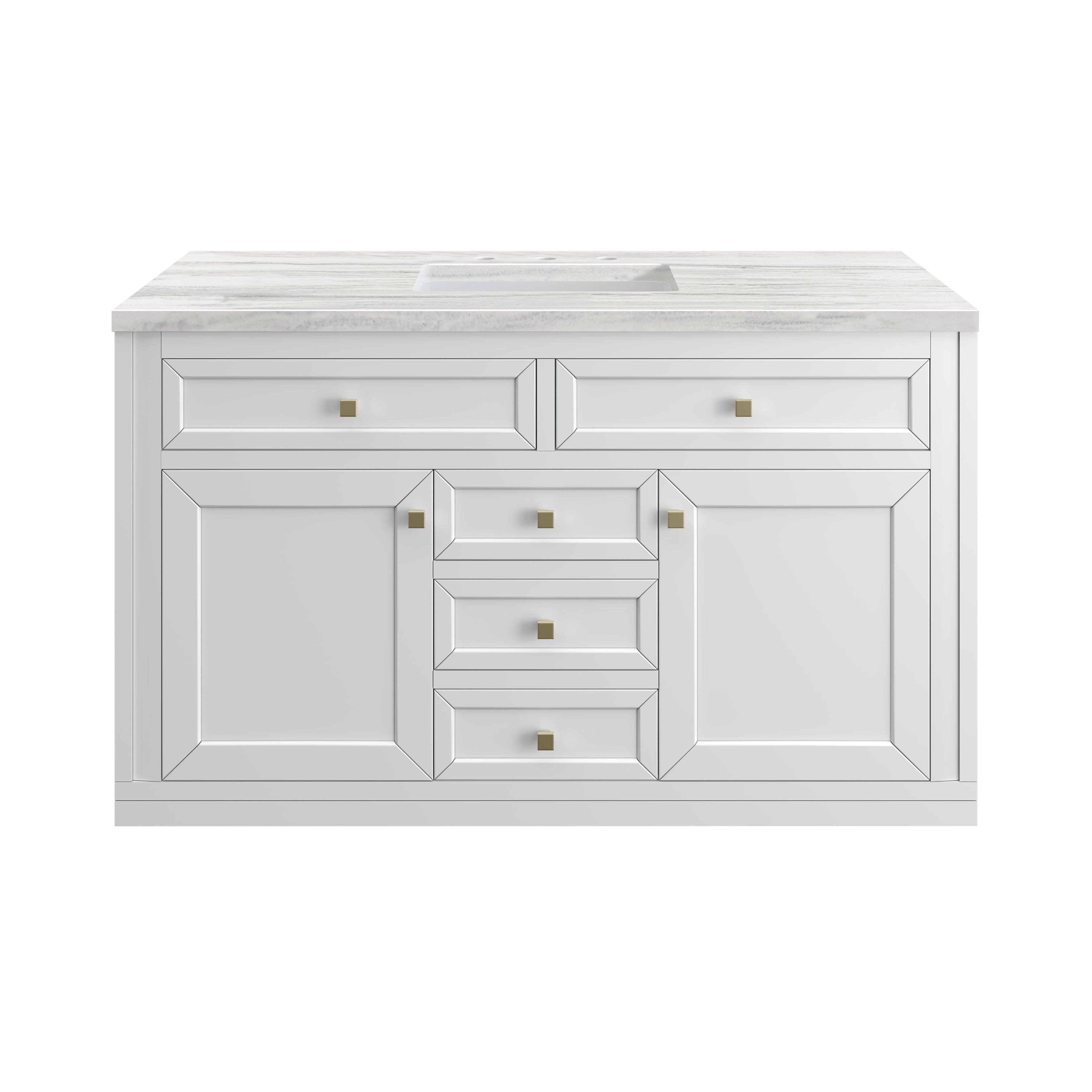 James Martin Chicago 48" Single Vanity in Glossy White with 3cm Countertop