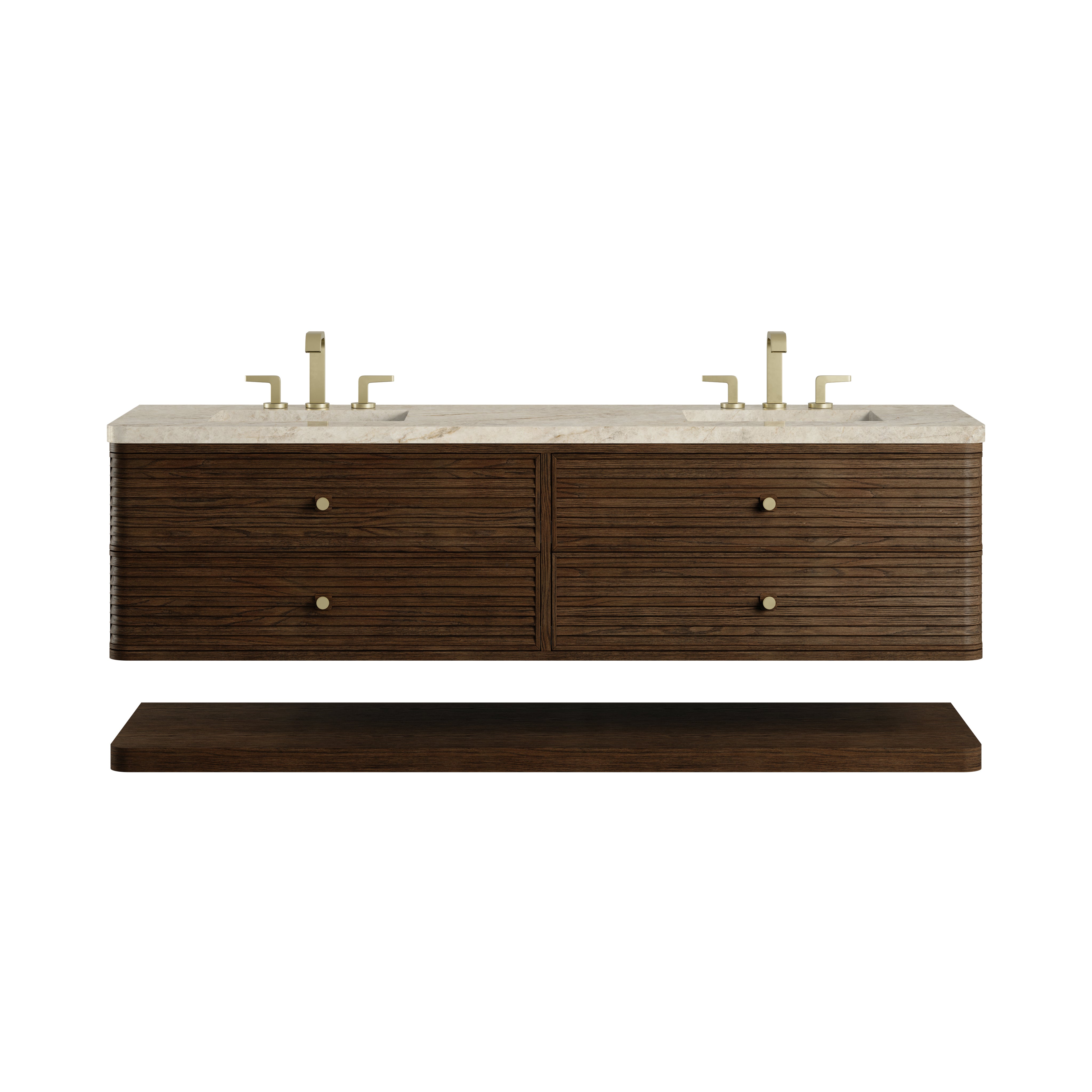 James Martin Allamari 72" Double Vanity in Sable with 3cm Countertop