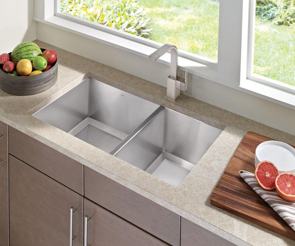 Prep 34" Undermount Double Bowl Sink