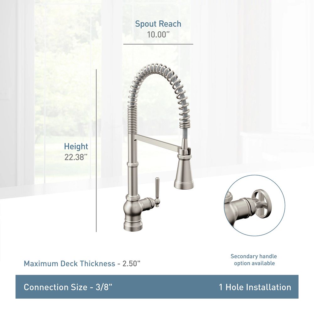 Paterson One-Handle Pre-Rinse Spring Pulldown Kitchen Faucet