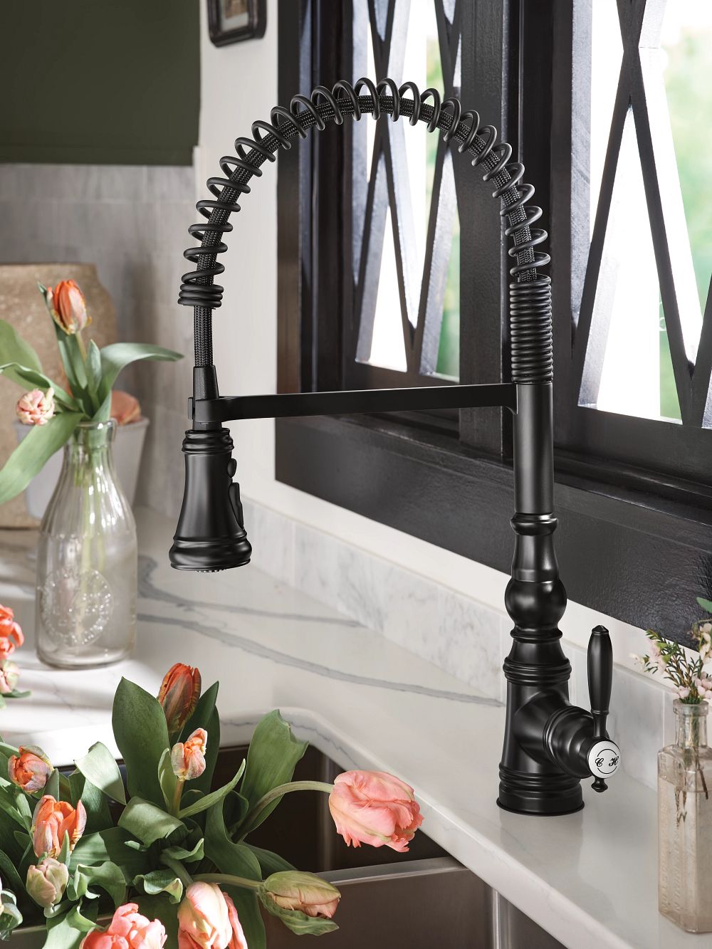 Weymouth One-Handle Pre-Rinse Spring Pulldown Kitchen Faucet