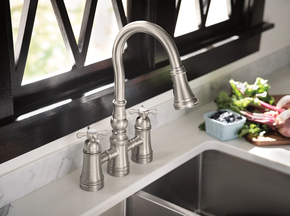 Weymouth Two-Handle High Arc Pulldown Kitchen Faucet