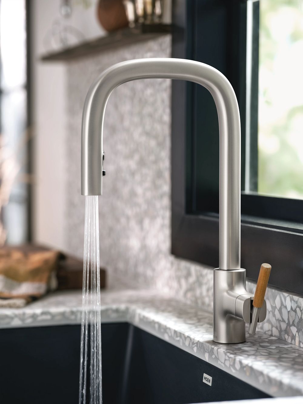 Tenon One-handle High Arc Pulldown Kitchen Faucet