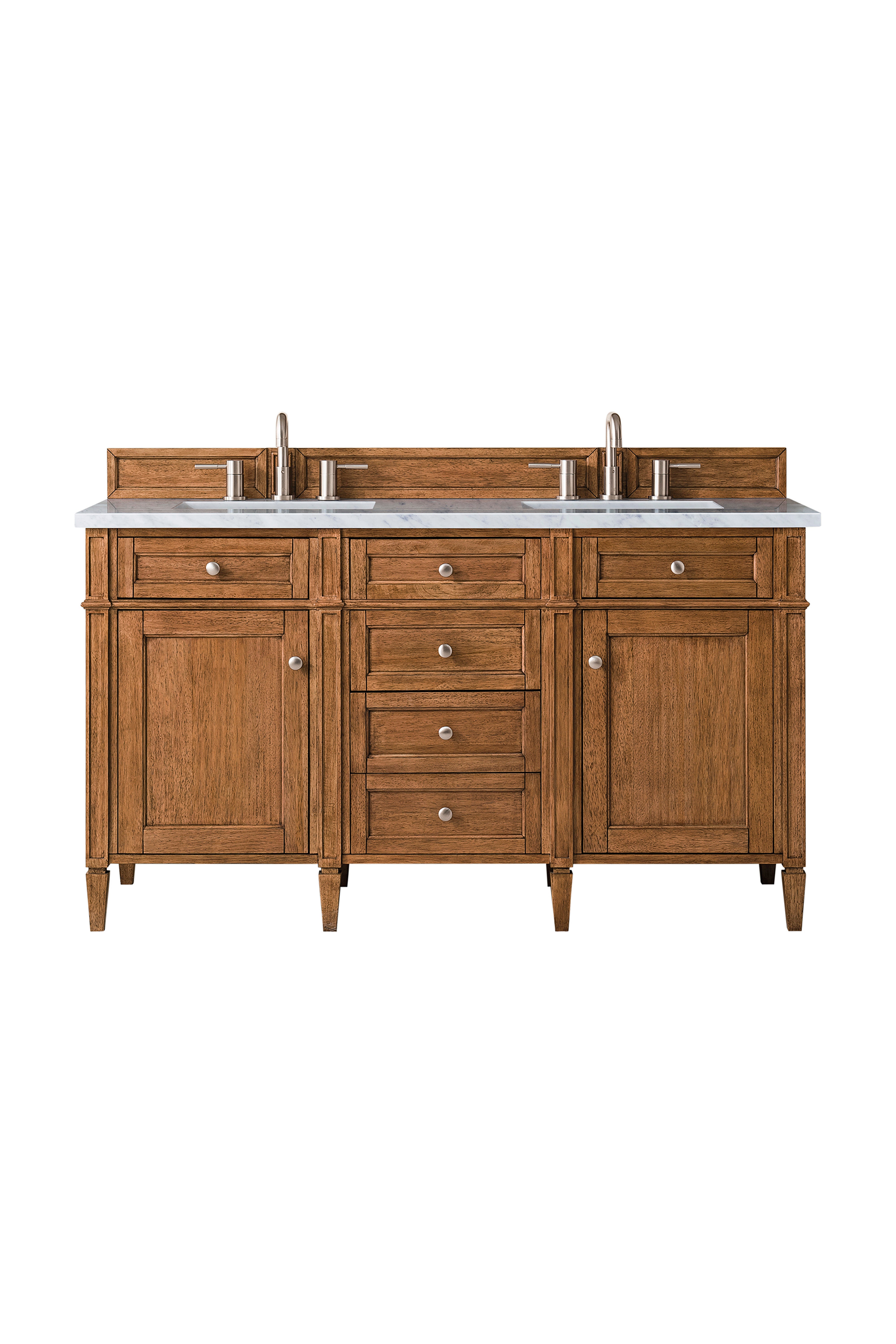 James Martin Brittany 60" Double Vanity in Saddle Brown with 3cm Countertop