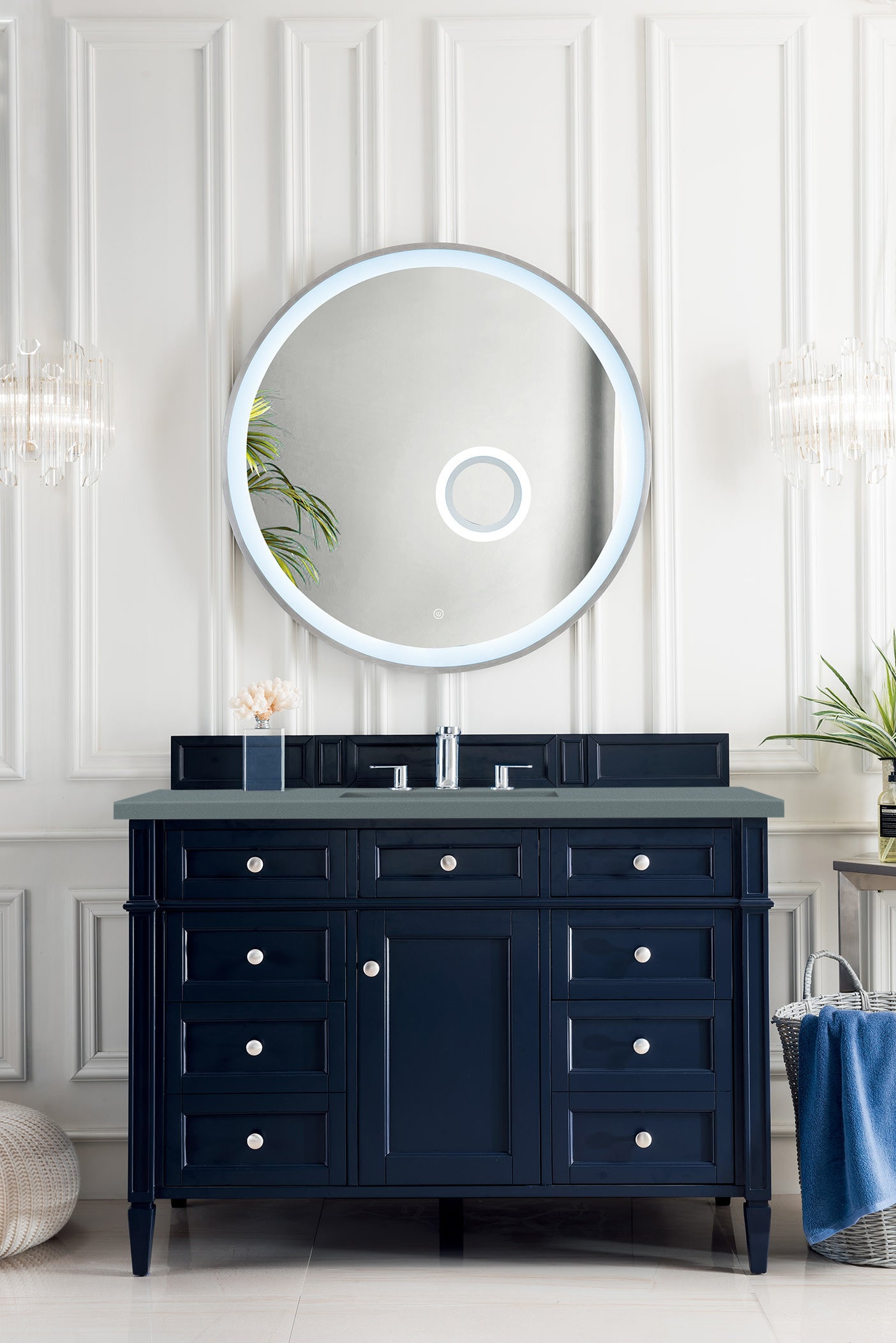 James Martin Brittany 48" Single Vanity in Victory Bleu with 3cm Countertop