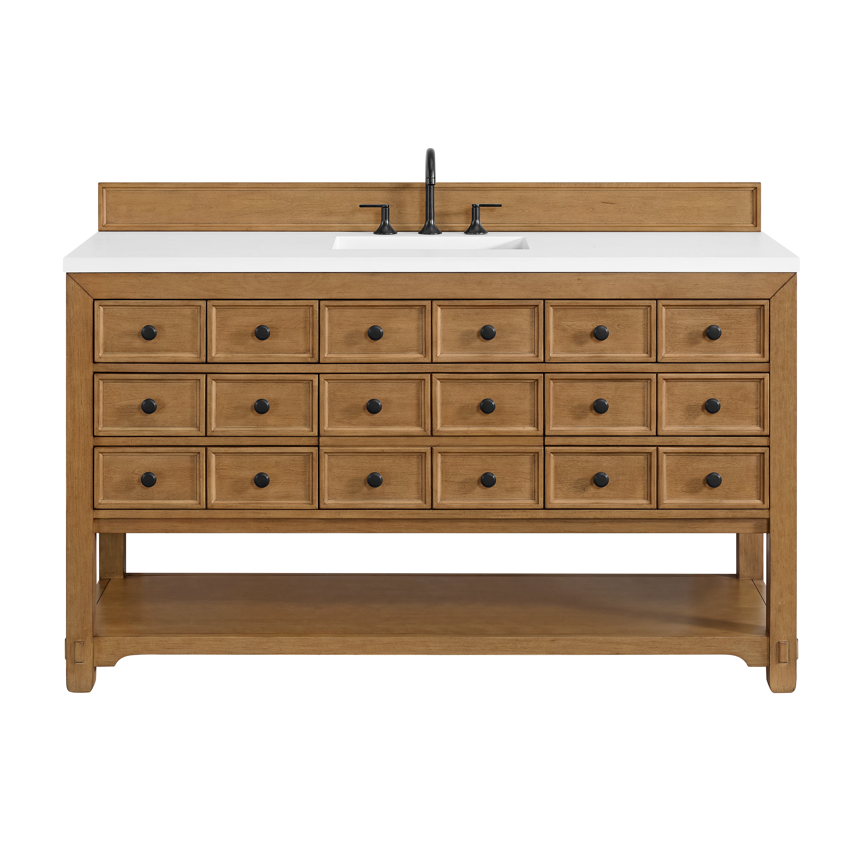 James Martin Malibu 60" Single Vanity in Amber Birch with 3cm Countertop