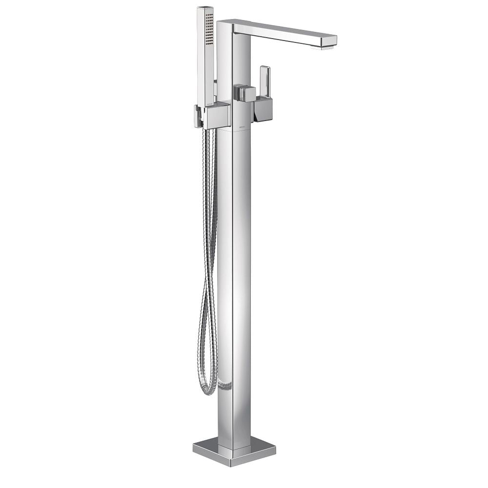 90 Degree one-handle tub filler includes hand shower