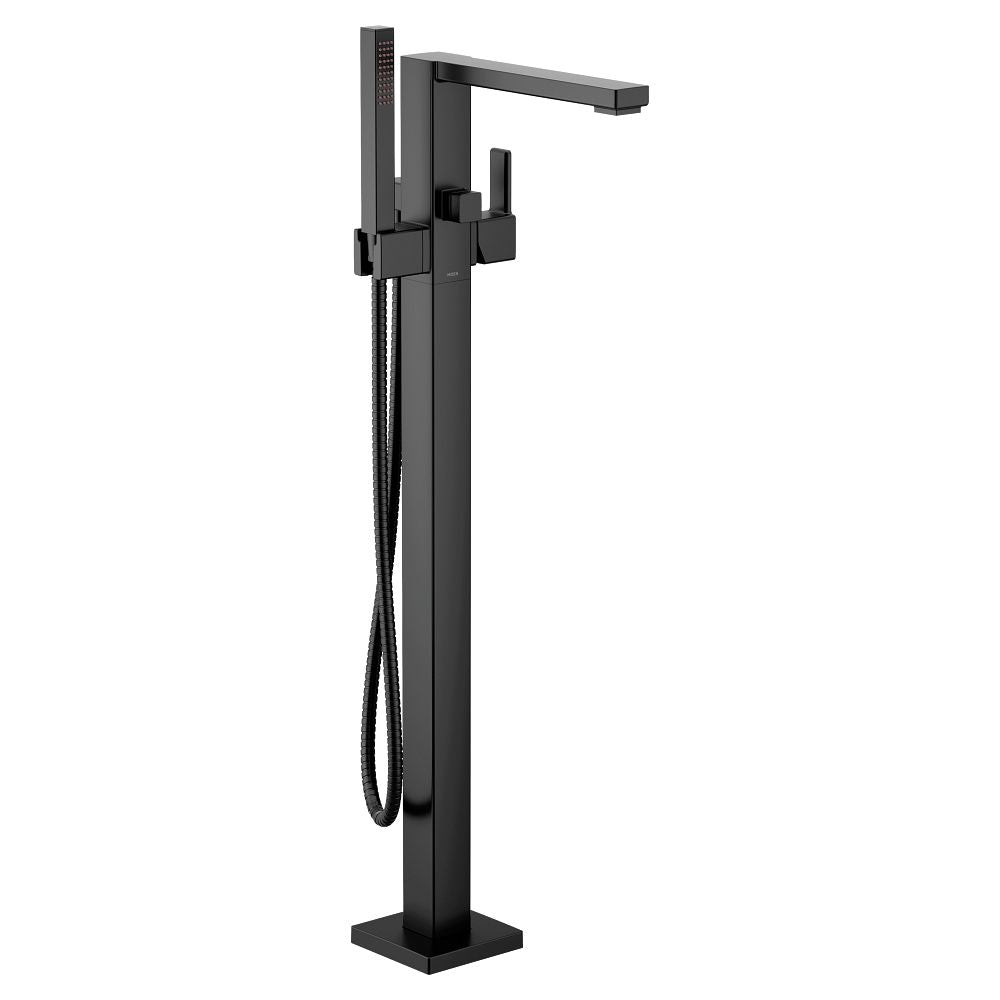 90 Degree one-handle tub filler includes hand shower