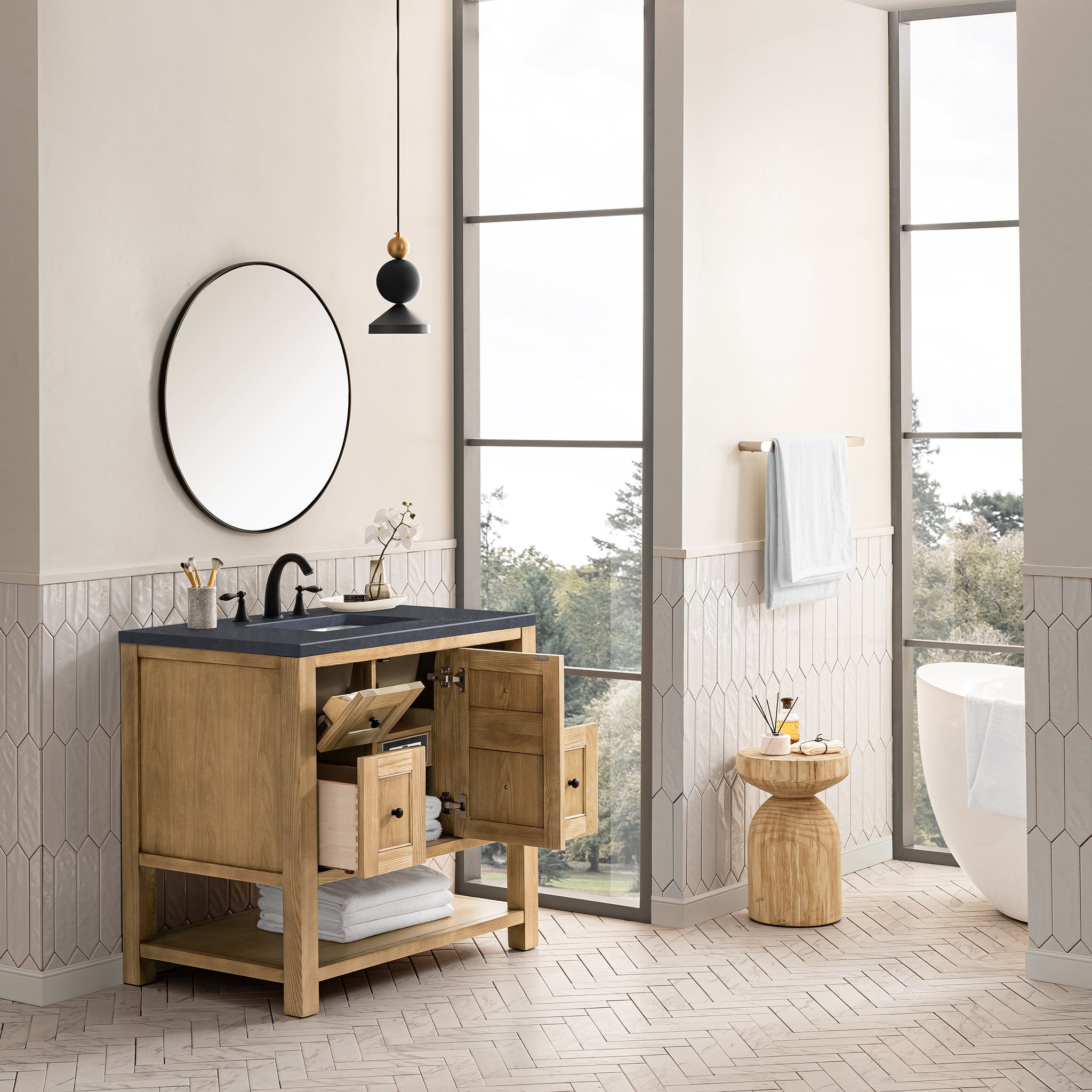 James Martin Breckenridge 36" Single Vanity in Light Natural Oak with 3cm Countertop