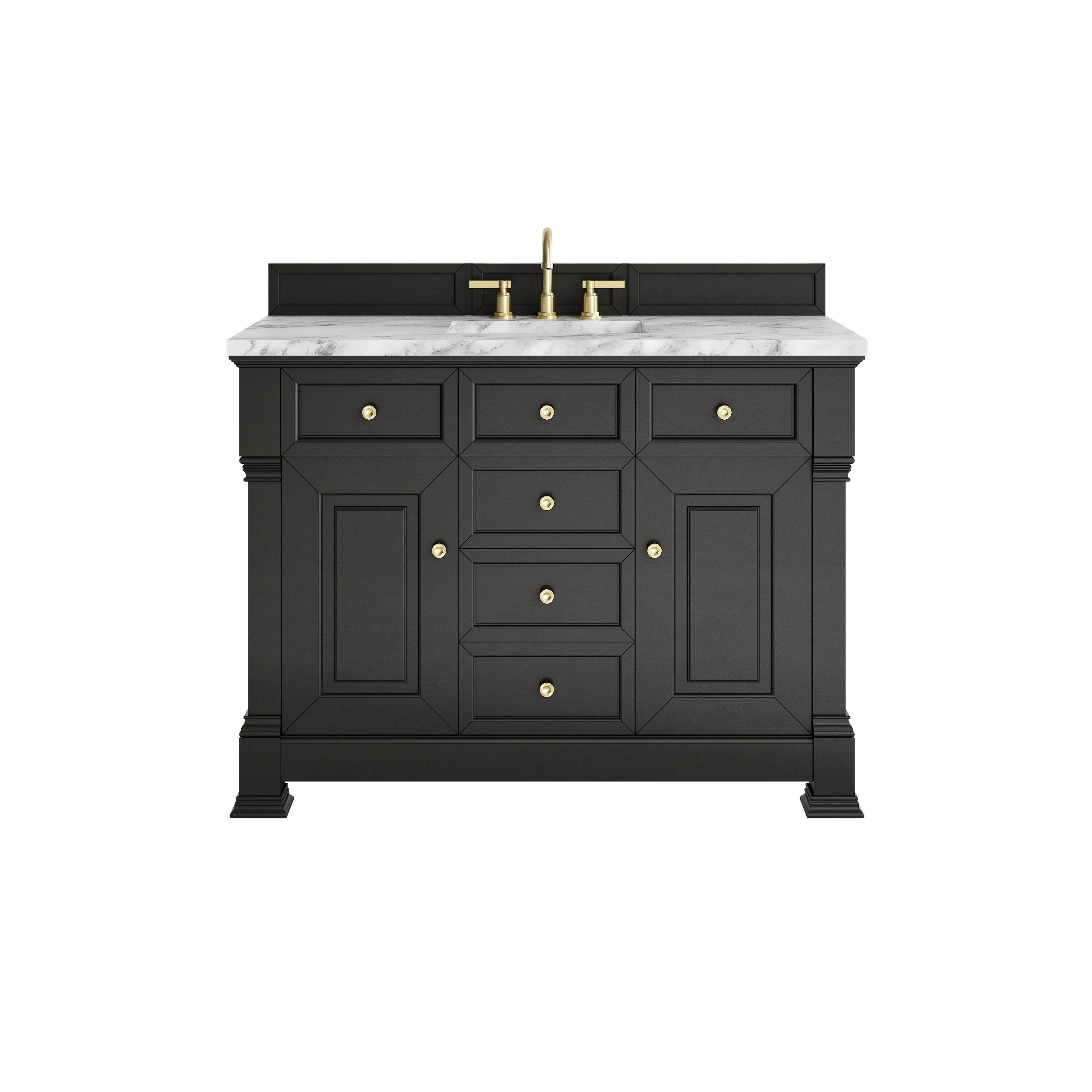 James Martin Brookfield 48" Single Vanity in Black Onyx with 3cm Countertop