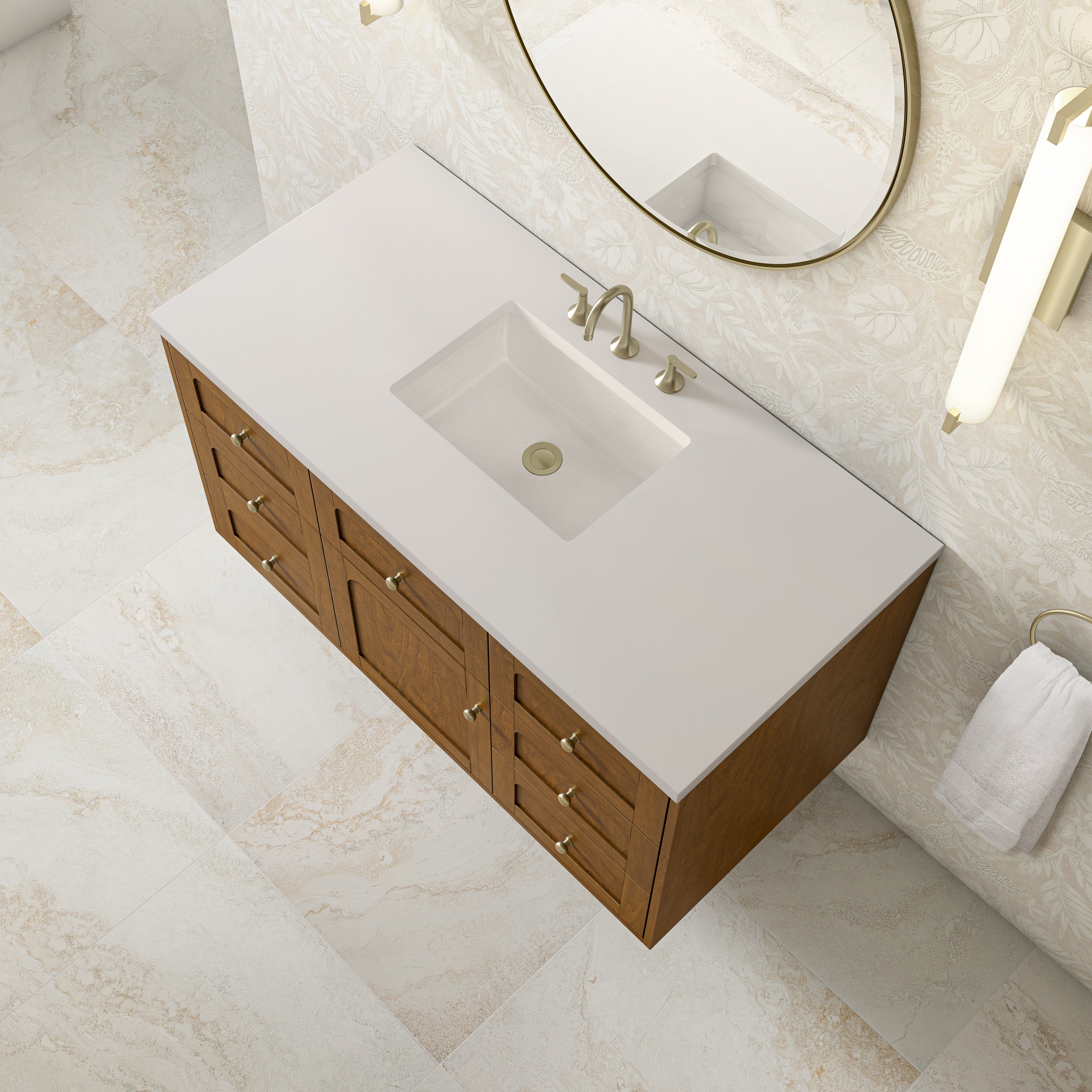 James Martin Laurent 48" Single Vanity in Honey Oak with 3cm Countertop