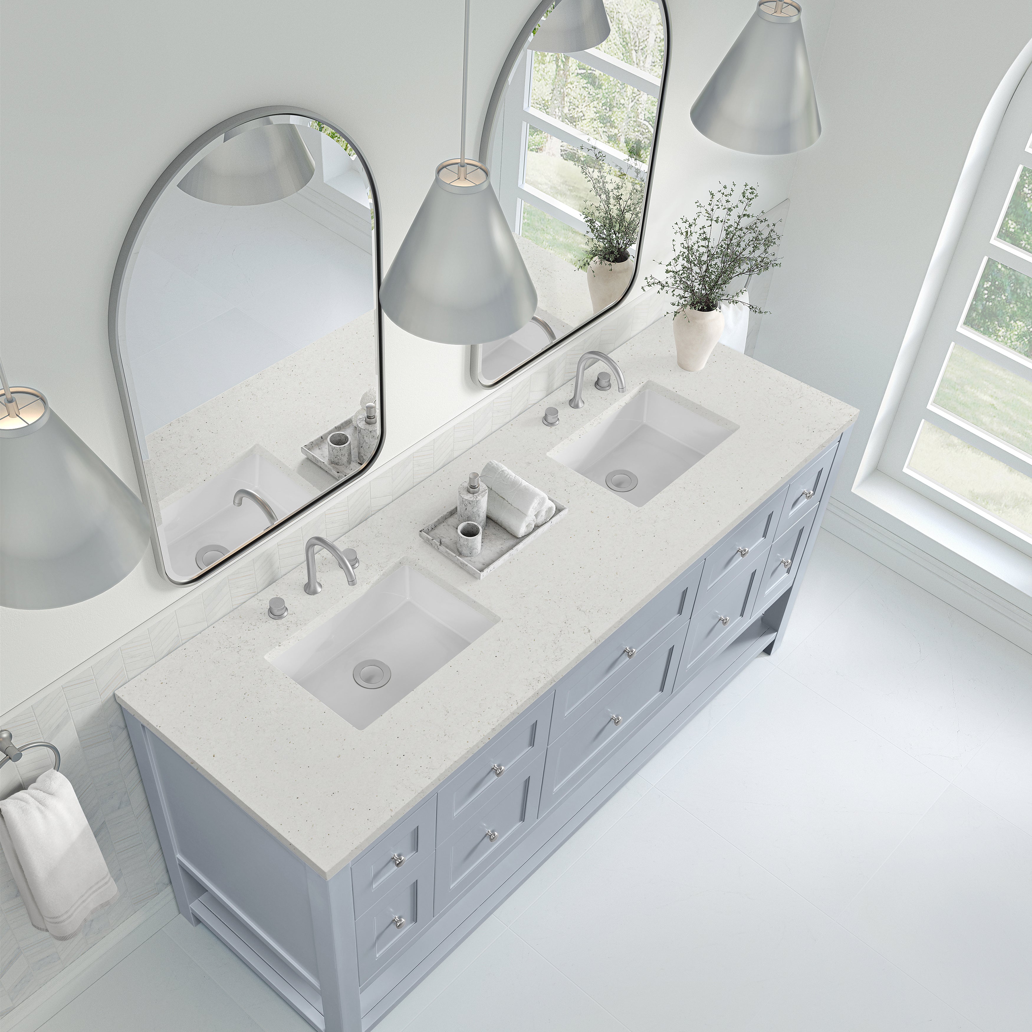James Martin Breckenridge 72" Double Vanity in Serenity Blue with 3cm Countertop