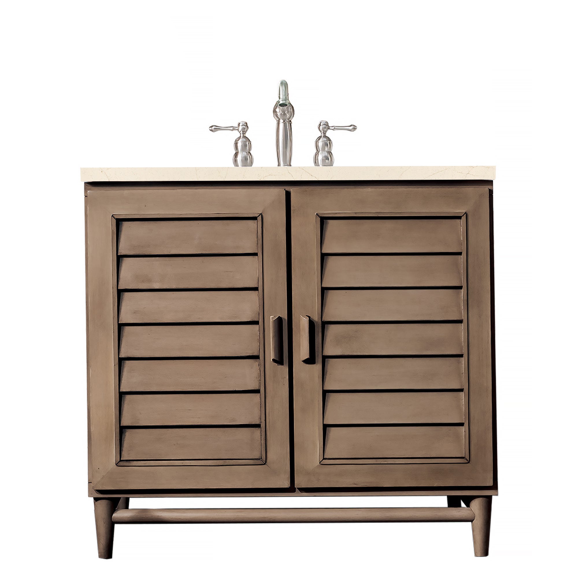 James Martin Portland 36" Single Vanity in Whitewashed Walnut with 3cm Countertop