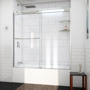DreamLine Sapphire-V 56 - 60 inch W x 62 inch H Semi-Frameless Bypass Tub Door