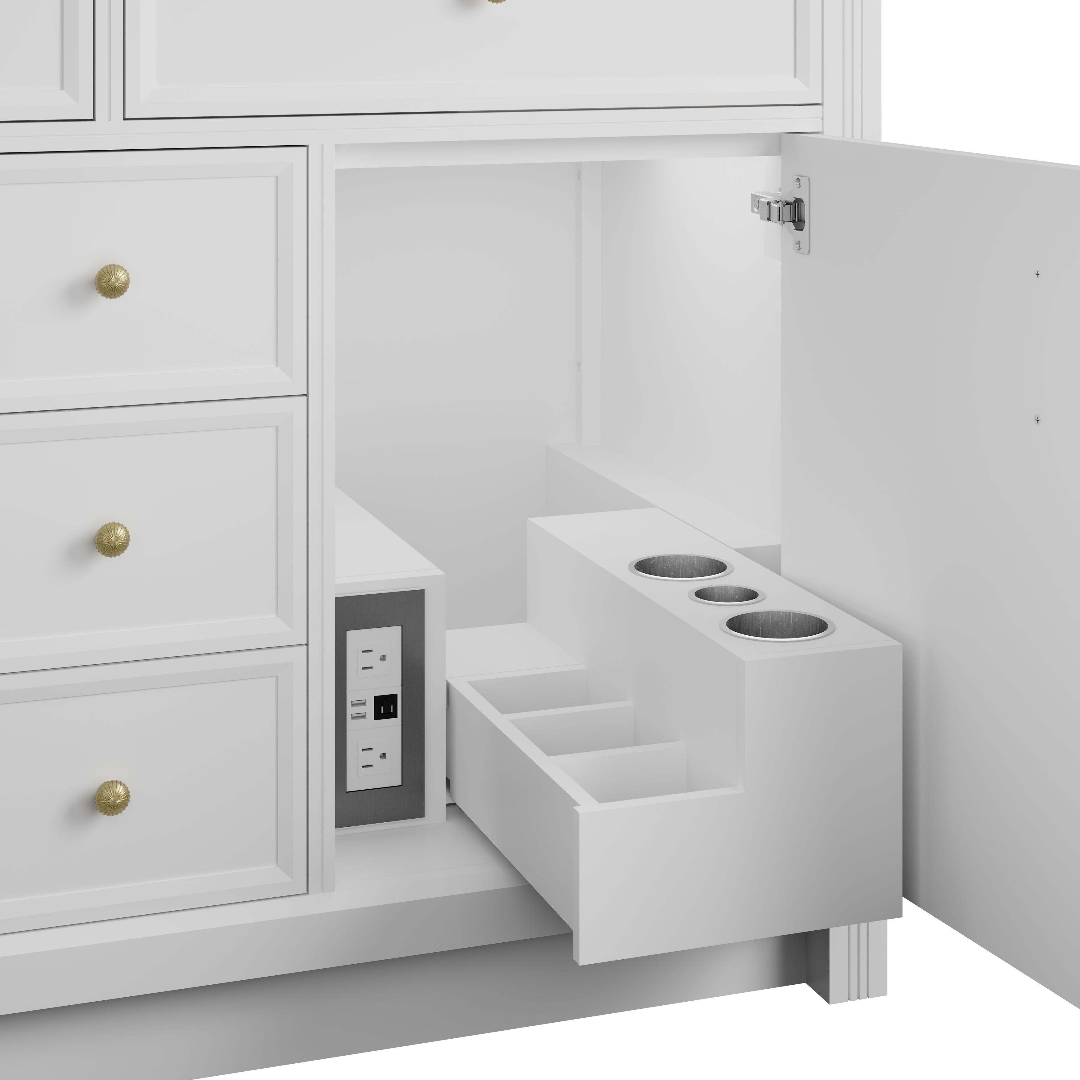 James Martin Bellshire 48" Single Vanity in Bright White with 3cm Countertop and FreePower Wireless Charger