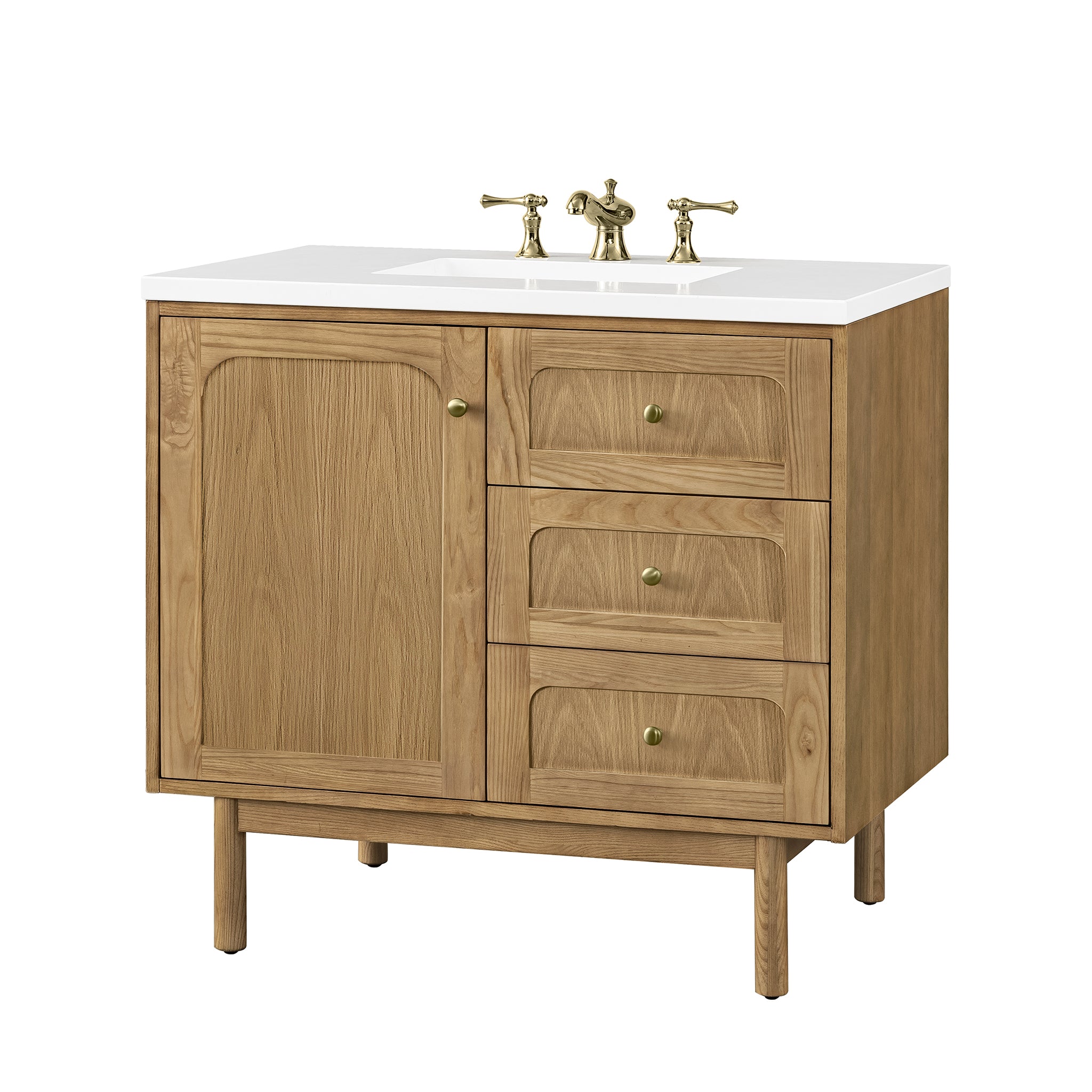 James Martin Laurent 36" Single Vanity in Light Natural Oak with 3cm Countertop
