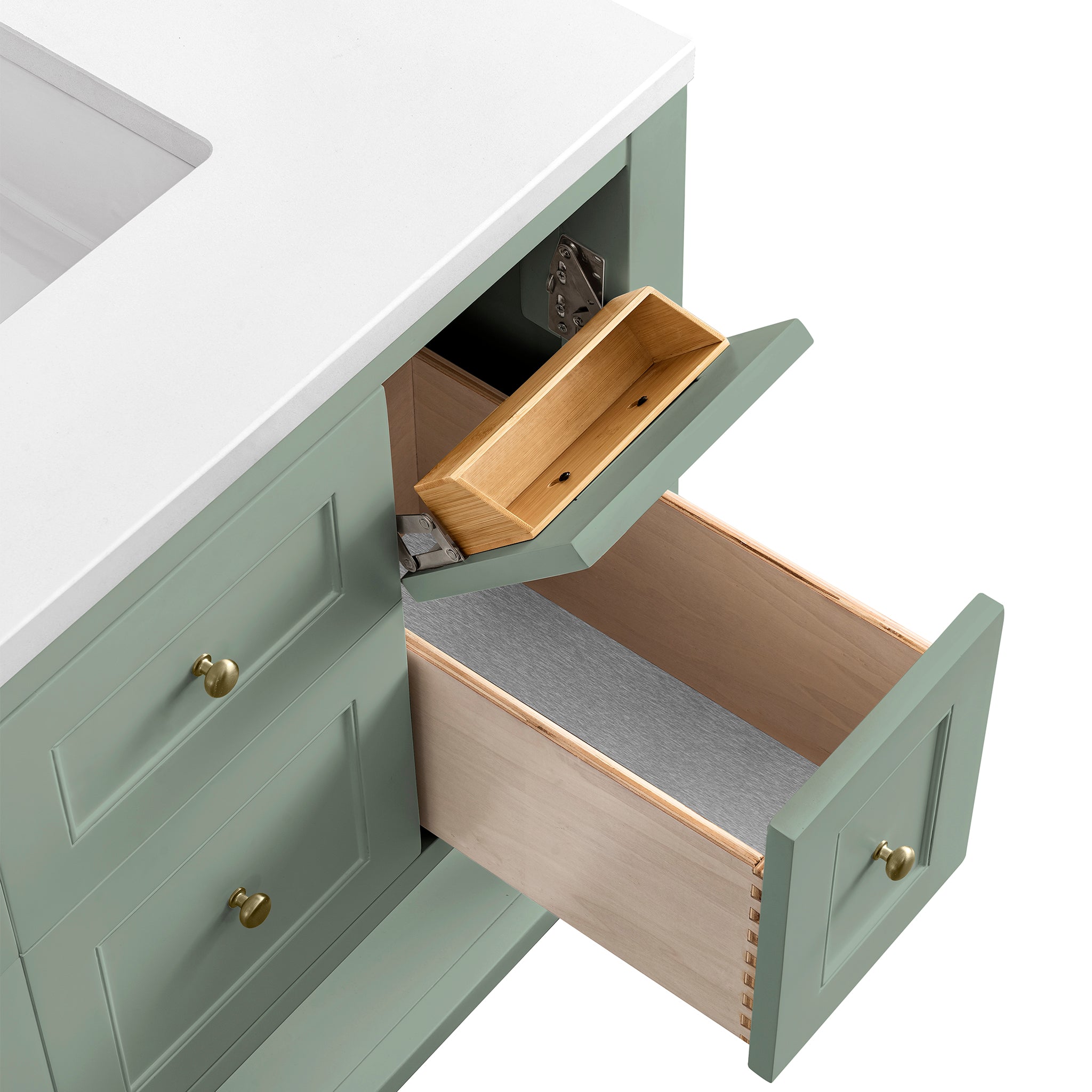 James Martin Breckenridge 36" Single Vanity in Smokey Celadon with 3cm Countertop