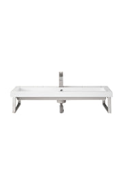 James Martin Two Boston 15.25" Wall Brackets with 39.5" White Glossy Composite Stone Top