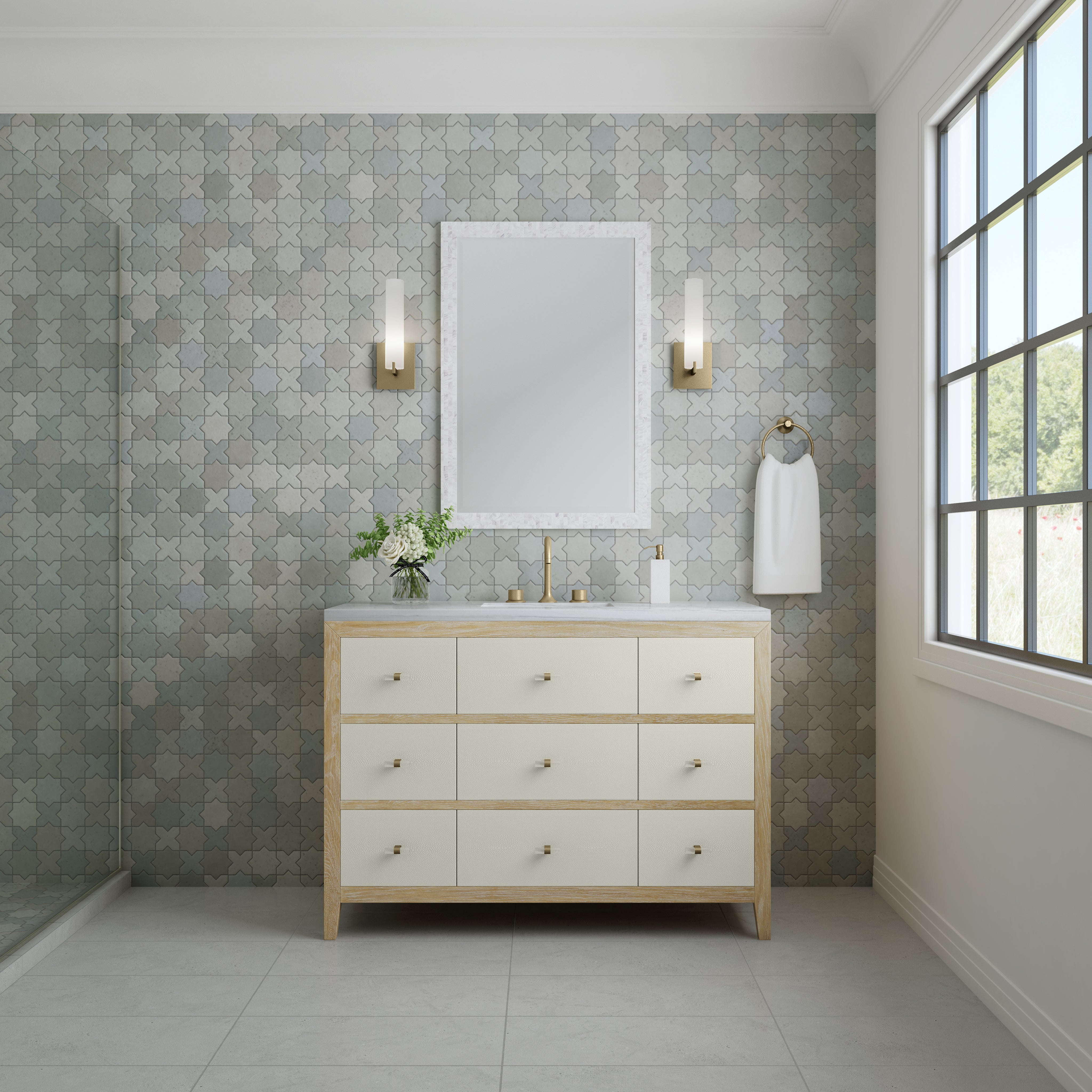 James Martin Celeste 48" Single Vanity in Sunwashed Oak with 3cm Countertop