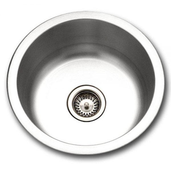 Houzer Hospitality 18" Stainless Steel Drop-in Topmount Round Bar and Prep Sink with Strainer